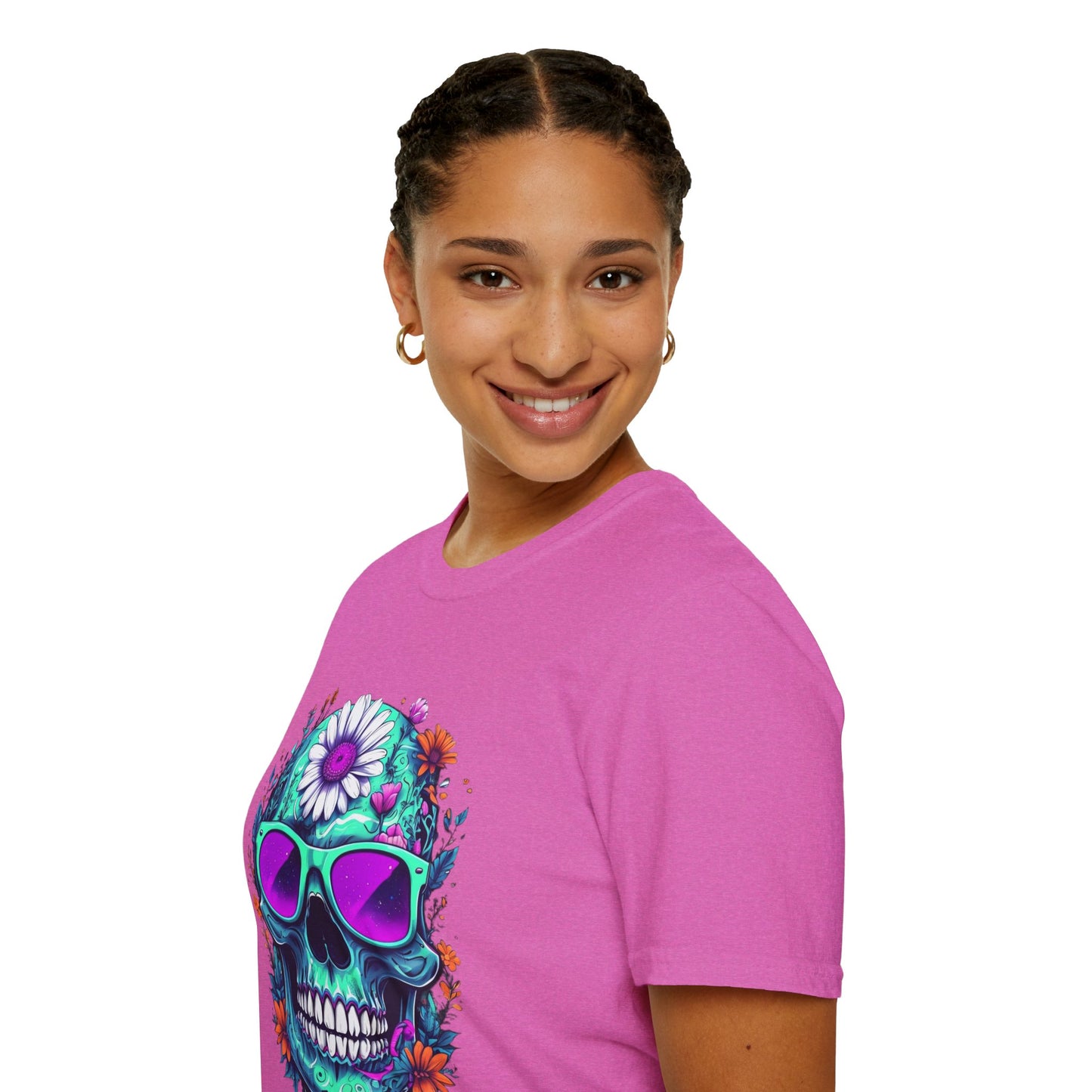 Vibrant Skull Graphic Tee, Edgy Unisex T-Shirt, Festival Wear, Vintage Inspired Tops, Halloween Must-Have, Cool Casual Style