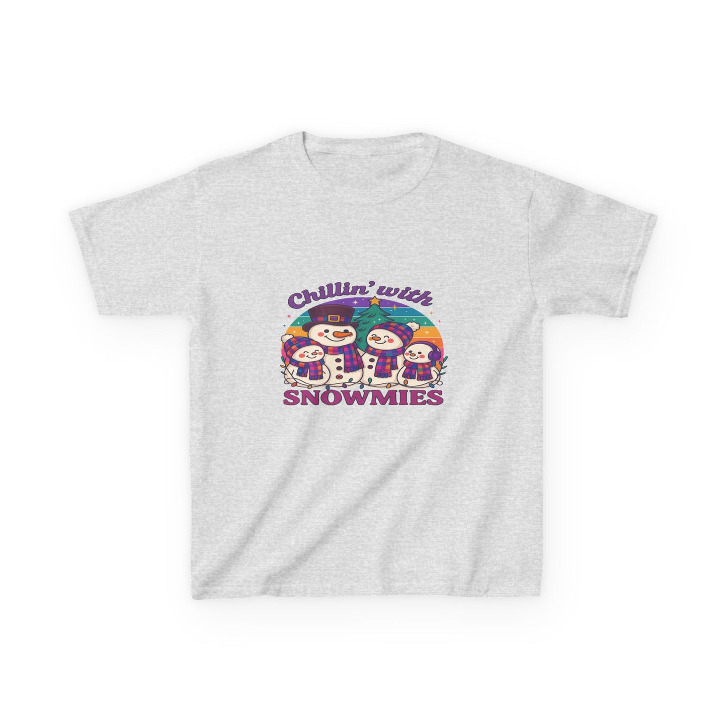 Chillin' with Snowmies - Holiday Dinosaur Kids Tee