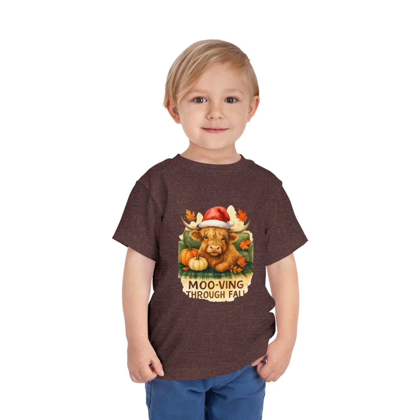 Moo-ving Through Fall Toddler Christmas Tee
