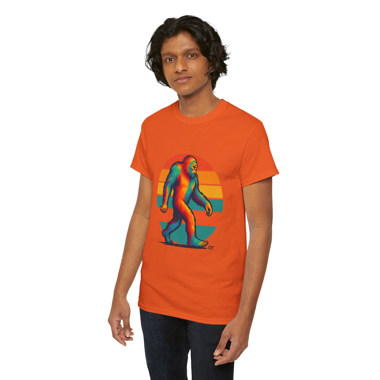 Colorful Bigfoot Unisex T-Shirt, Fun Graphic Tee for Nature Lovers, Perfect for Holidays, Festivals, Camping, Gifts