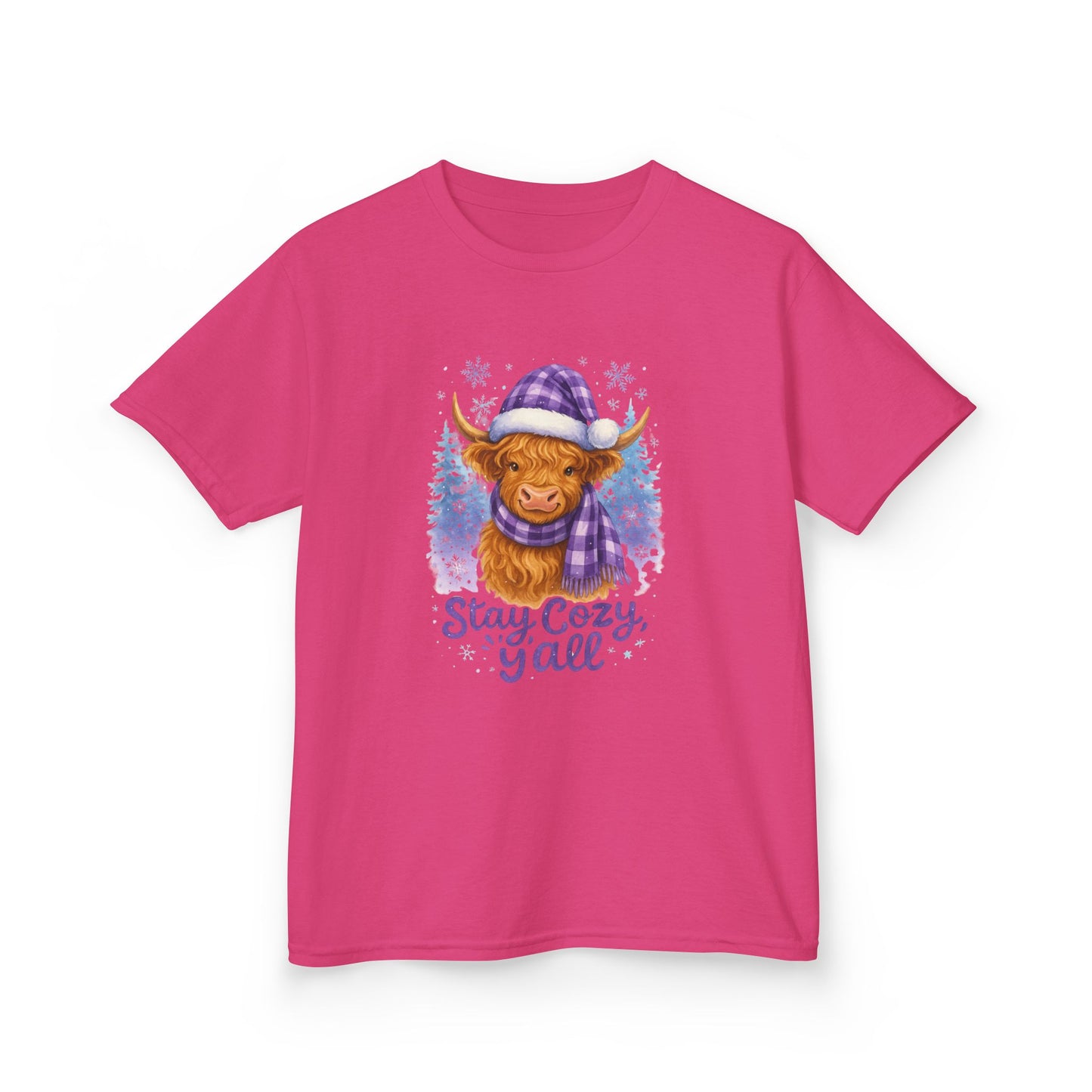 Cozy Highland Cow Holiday Tee - Stay Cozy, Y'all!