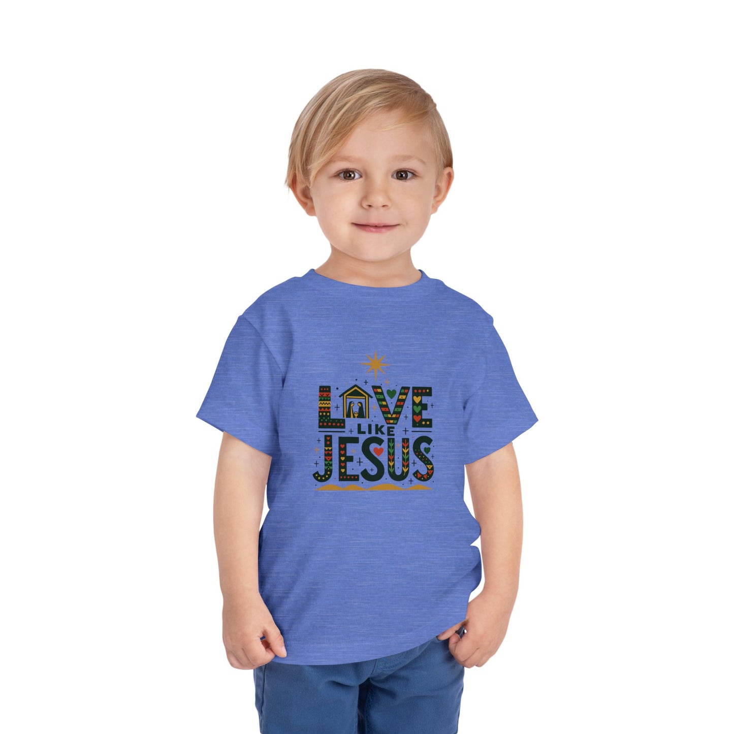 Toddler Christmas Tee - Love Like Jesus Nativity Scene Shirt