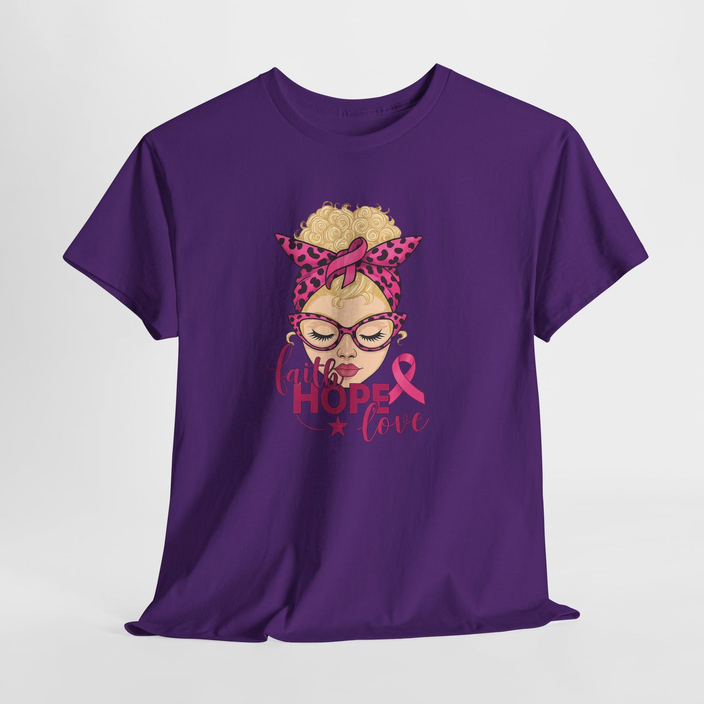 Hope Love Pink Ribbon Tee - Breast Cancer Awareness