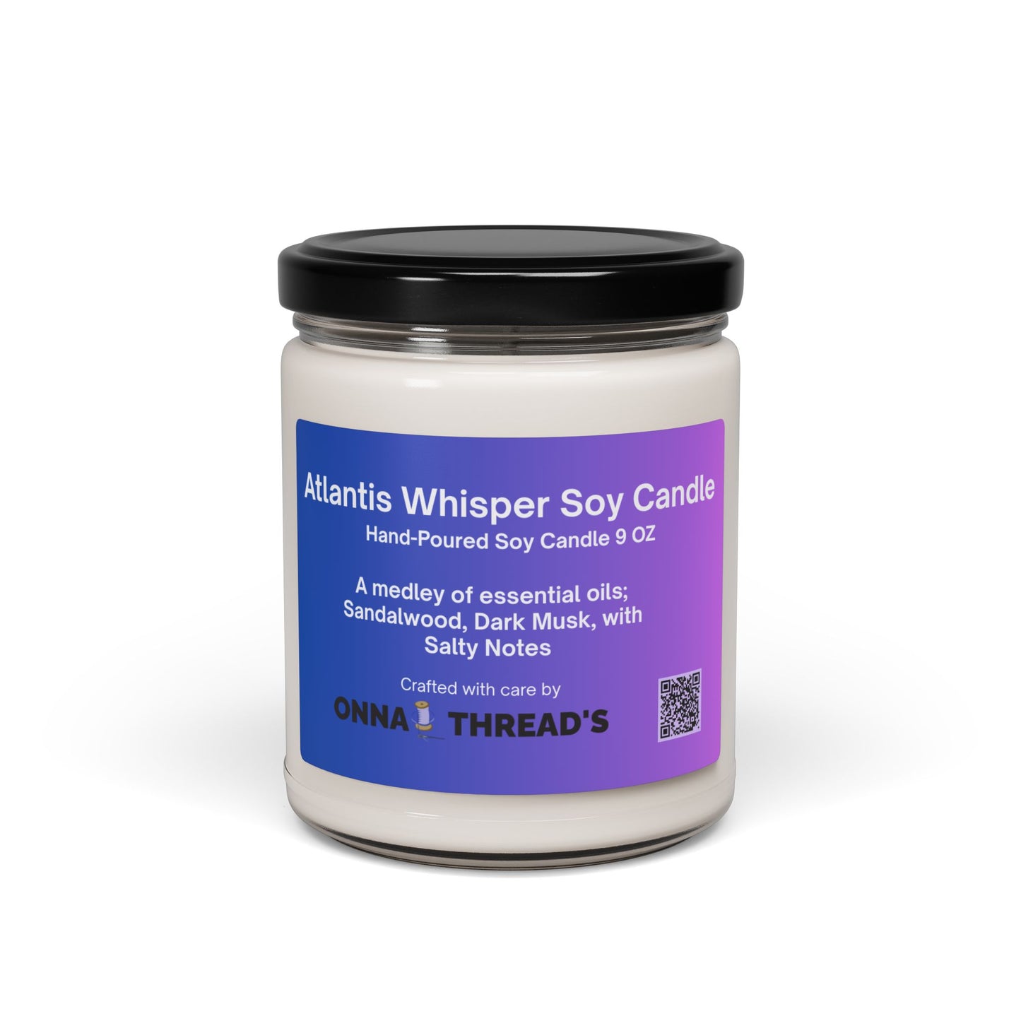 Atlantis Whisper Scented Soy Candle | Relaxing Essential Oil Candle for Home Decor, Gifts, Meditation, Aromatherapy, or Events