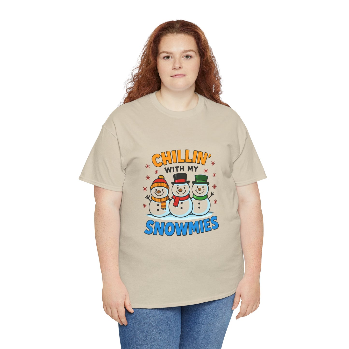 Relajándome con mis amigos de la nieve - Camiseta de concienciación sobre el cáncer