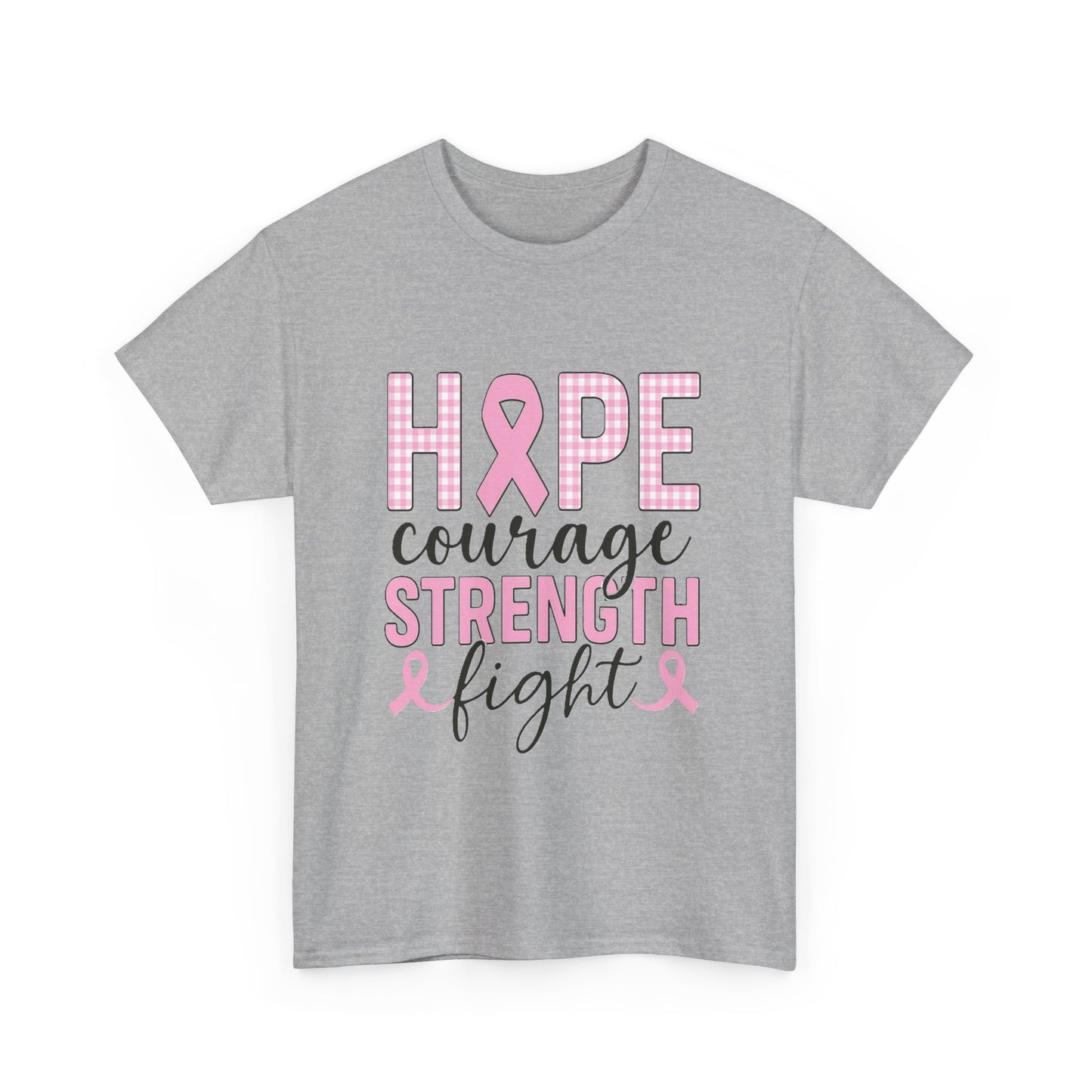 Hope, Courage & Strength Pink Ribbon Awareness Tee