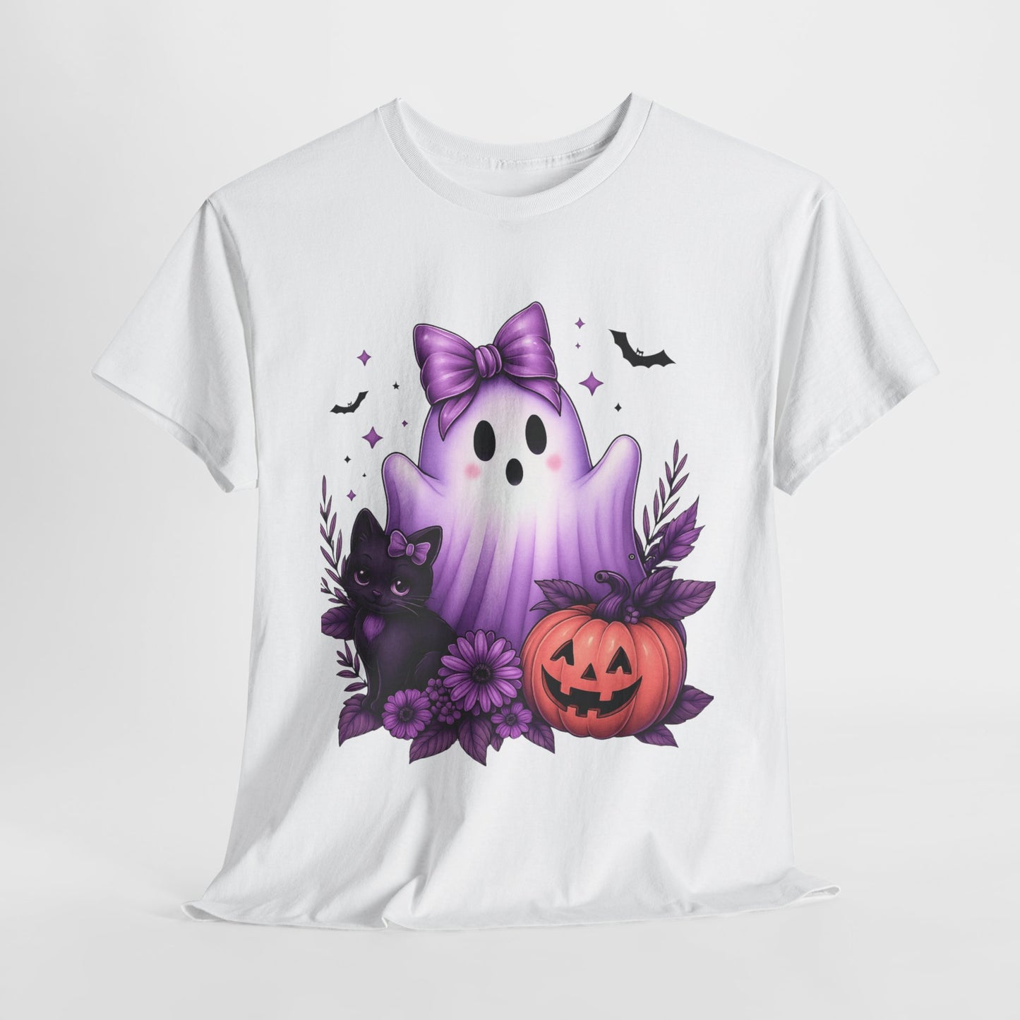 Pastel Halloween Ghost Cat Tee