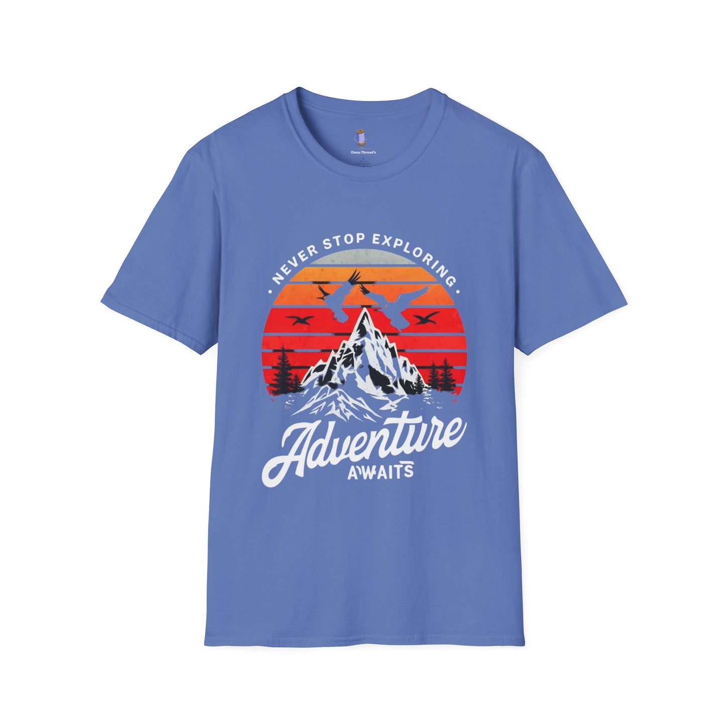 Adventure Awaits T-Shirt | Unisex Softstyle Tee | Perfect for Travel Lovers, Outdoor Adventures, Camping, Nature Gifts, Explore