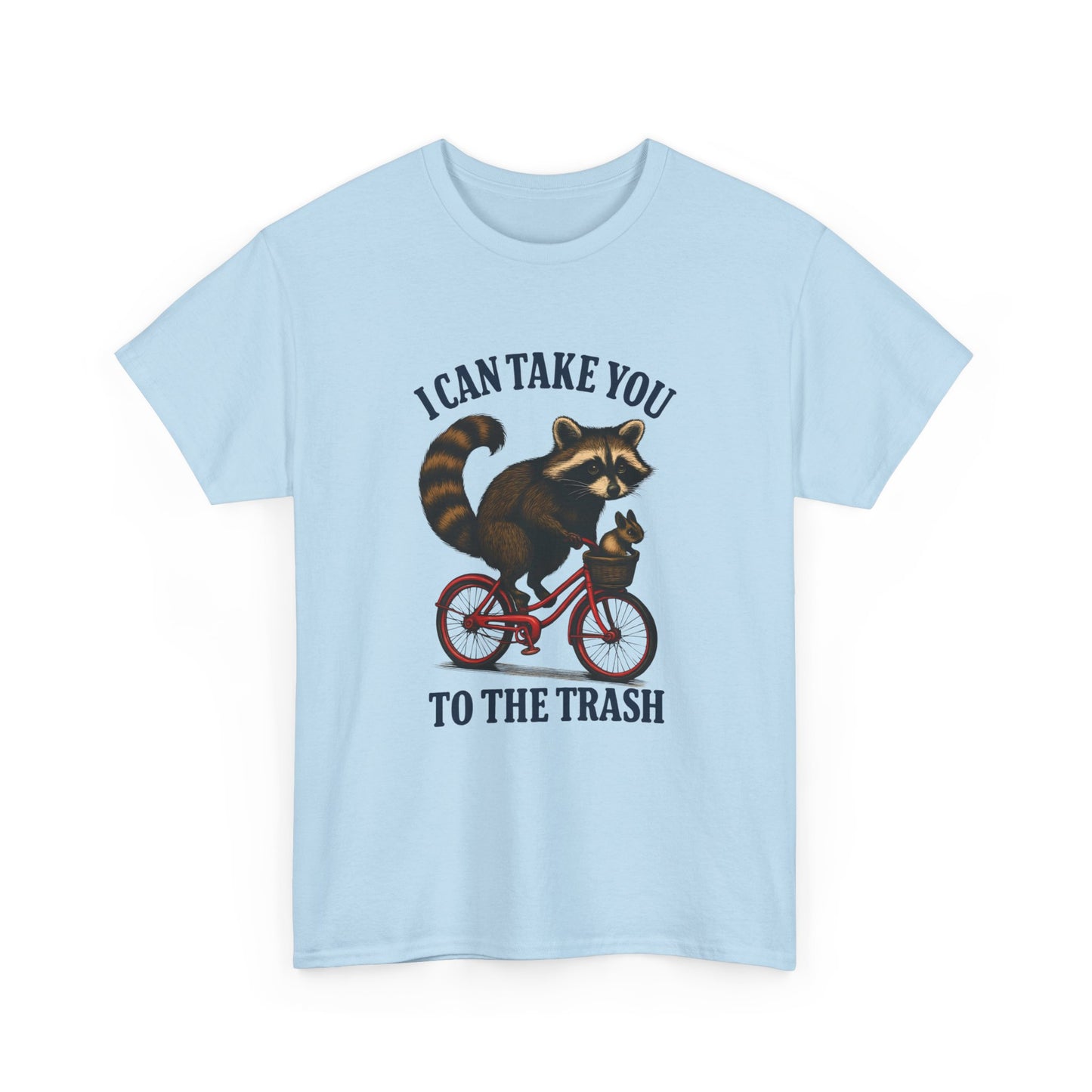Cotton Tee Vintage Raccoon Bicycle Graphic Shirt