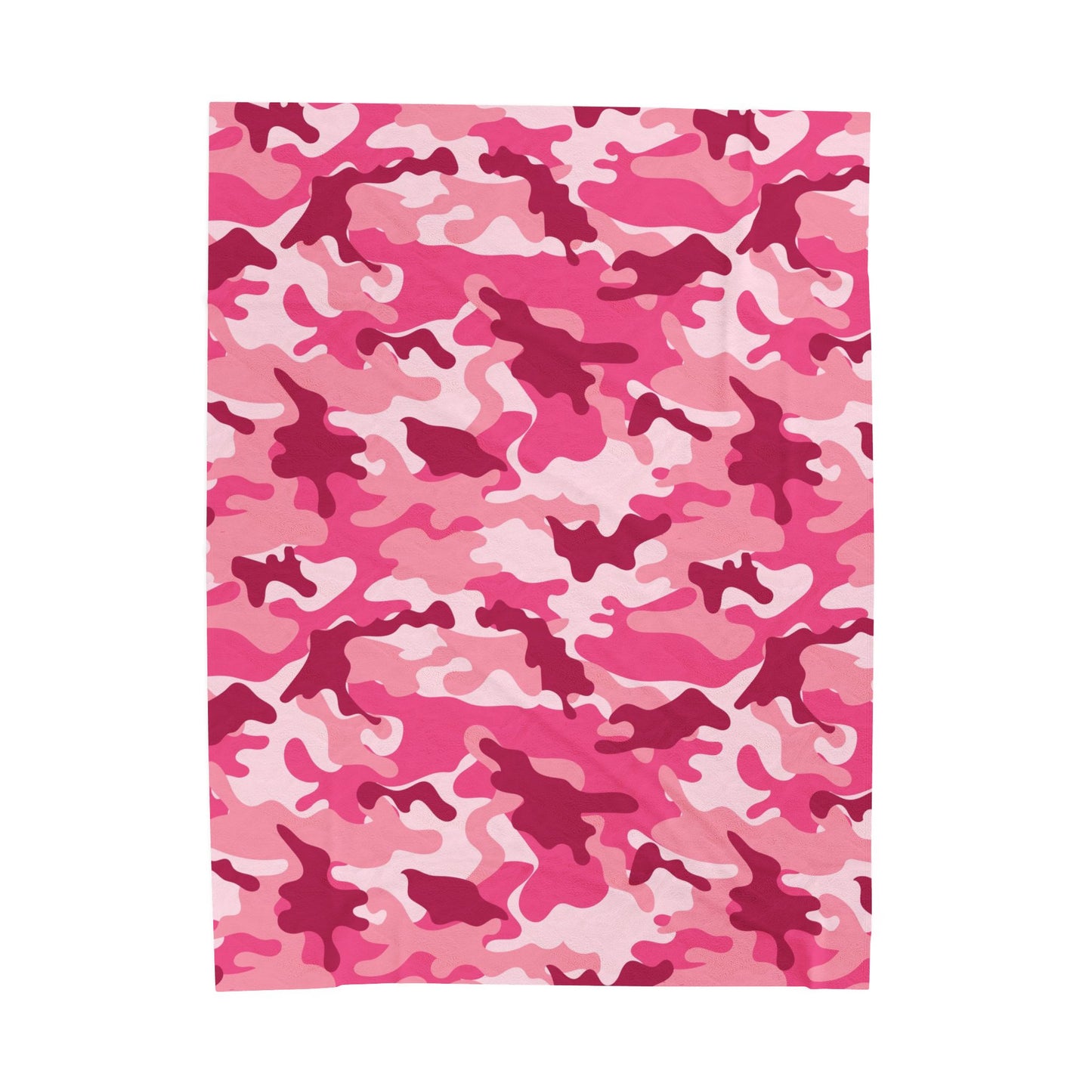 Pink Camo Plush Blanket - Cozy Throw for Girls, Kids, Bedroom Decor, Soft Blanket for Gift Giving, Snuggly Comforter