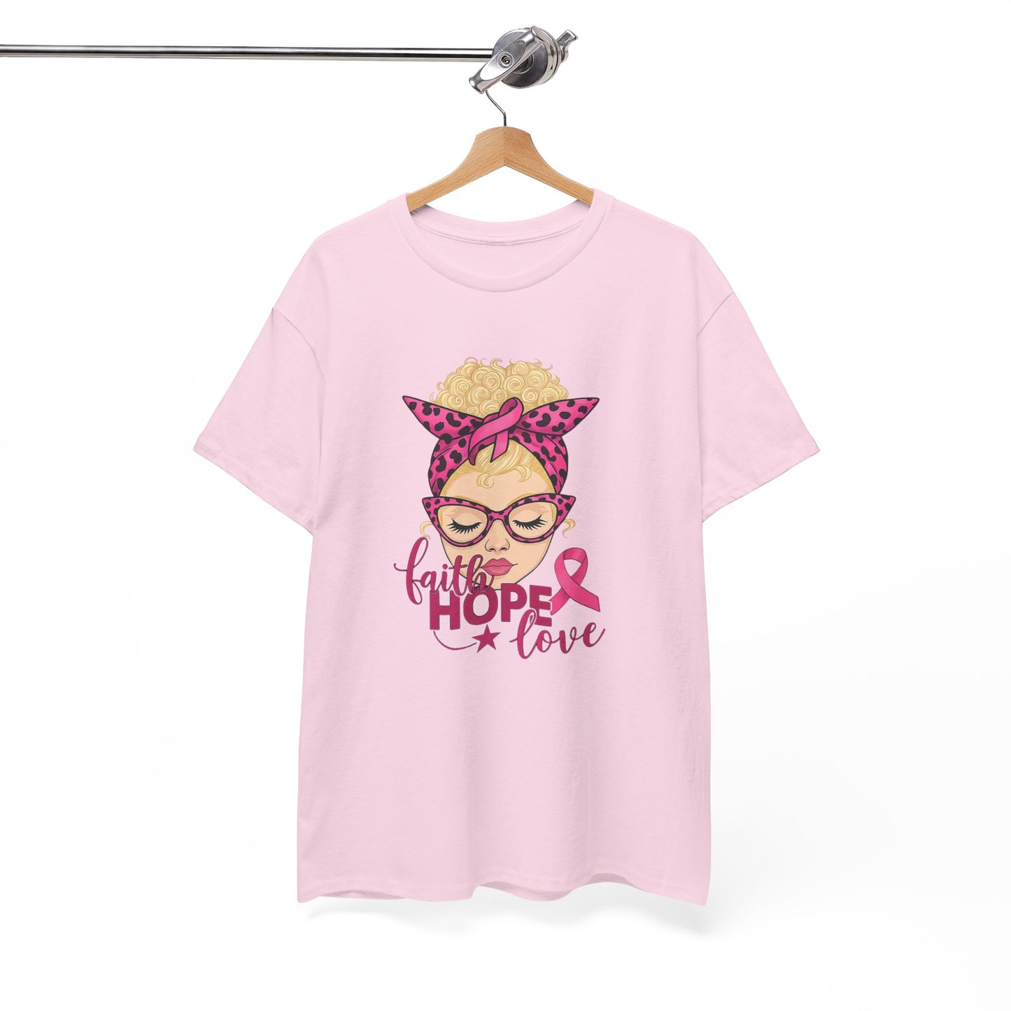 Hope Love Pink Ribbon Tee - Breast Cancer Awareness
