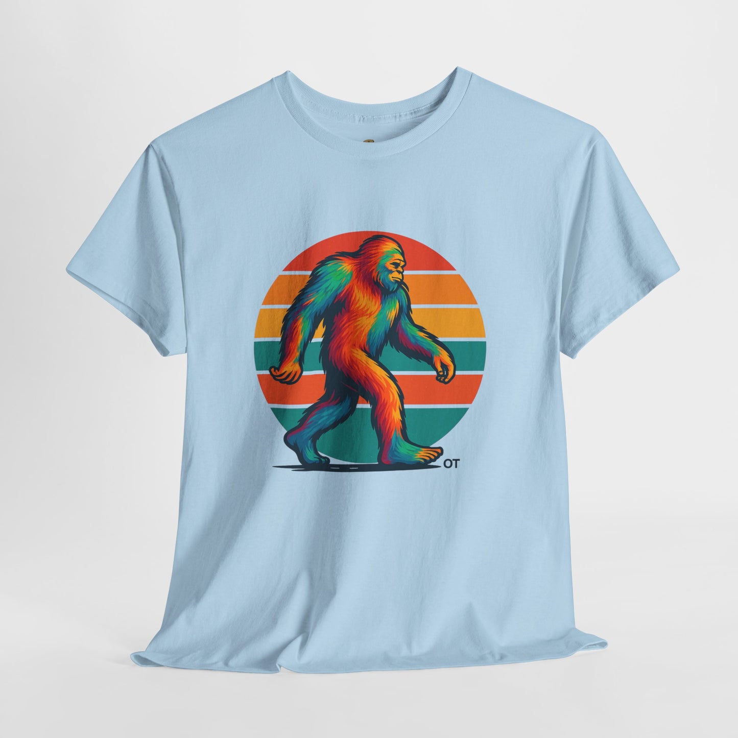 Colorful Bigfoot Unisex T-Shirt, Fun Graphic Tee for Nature Lovers, Perfect for Holidays, Festivals, Camping, Gifts