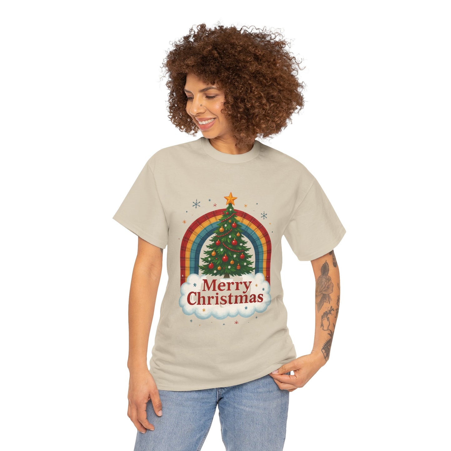 Christmas Rainbow Unisex Tee - Merry Christmas Tree