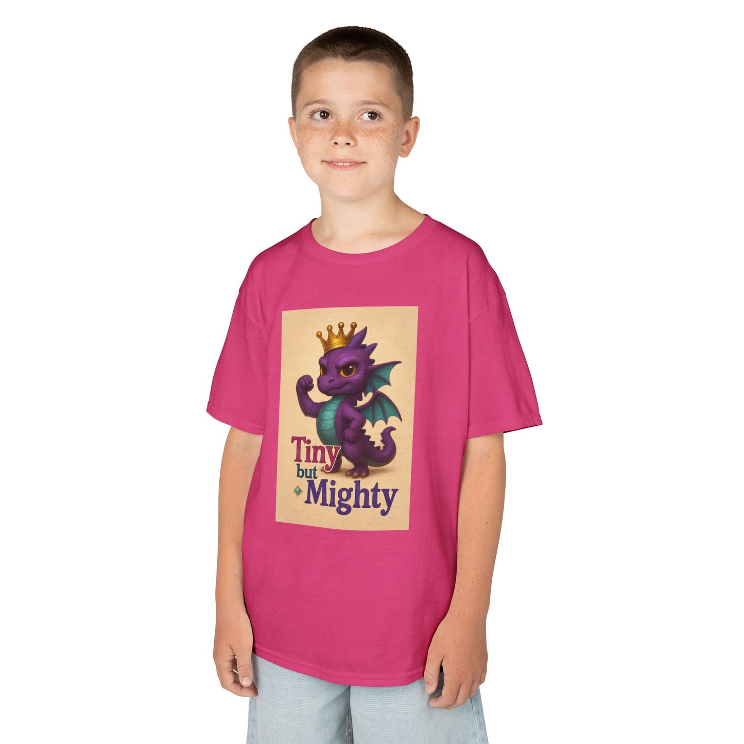 Kids Dragon Tee, Fun Kids T-Shirt, Tiny but Mighty Shirt, Unique Kids Apparel, Gift for Young Adventurers, Cute Dragon Design