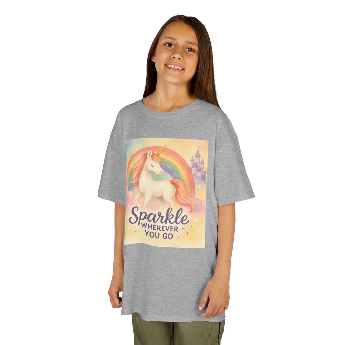 Kids Tee sprinkle where ever you go unicorn in the clouds
