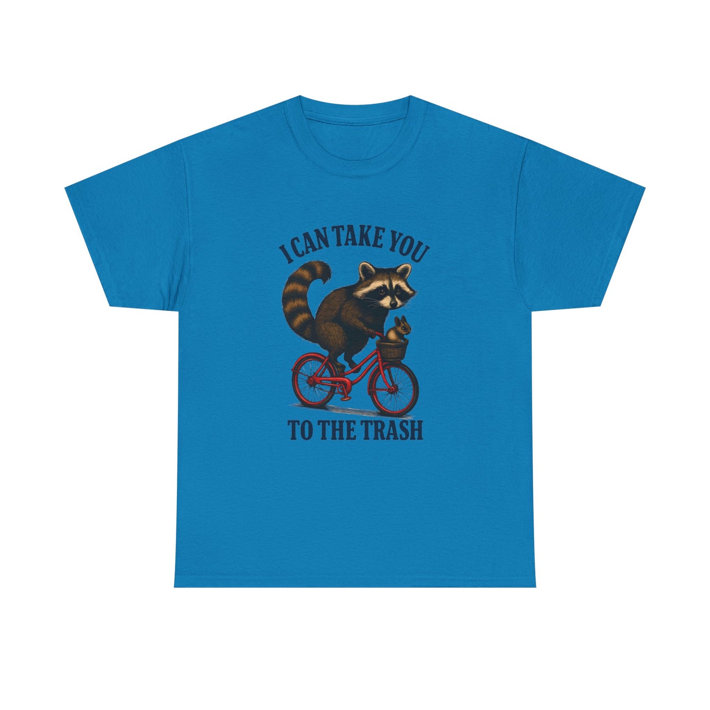 Cotton Tee Vintage Raccoon Bicycle Graphic Shirt