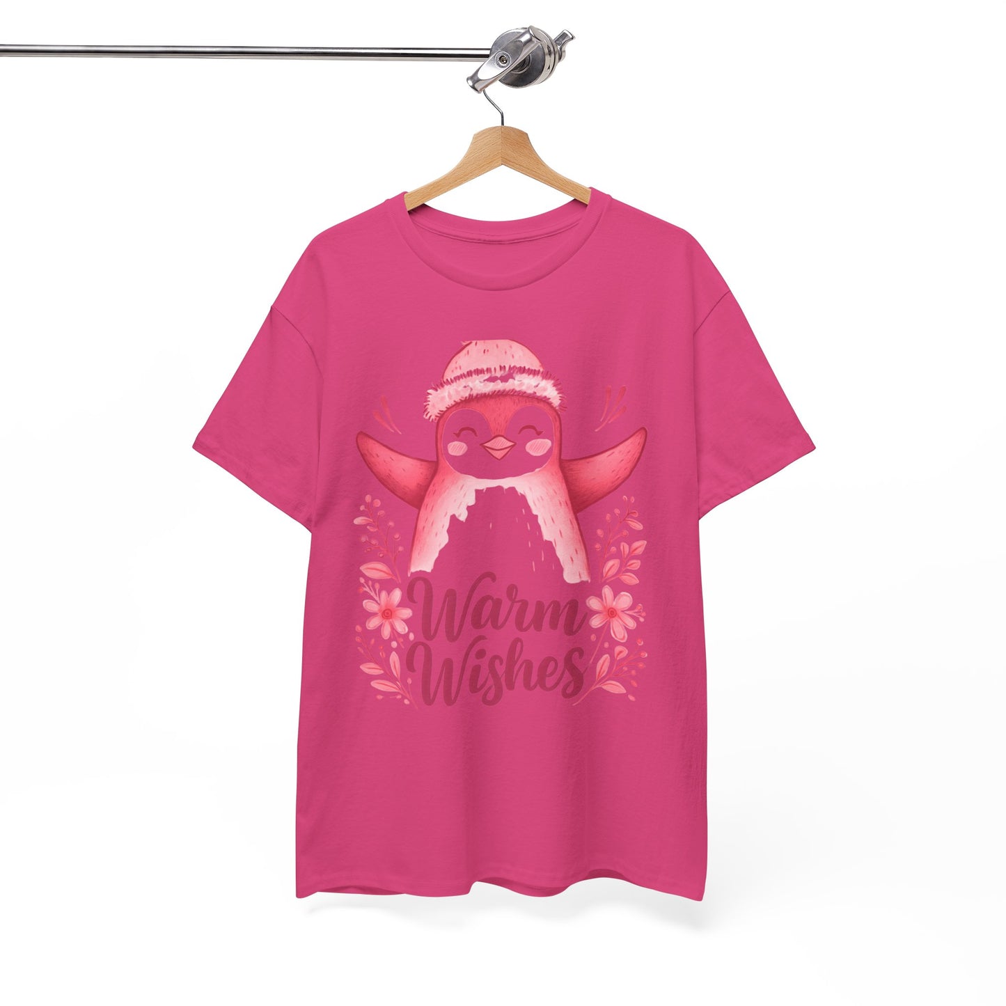 Warm Wishes Pink Penguin Tee - Holiday Tee
