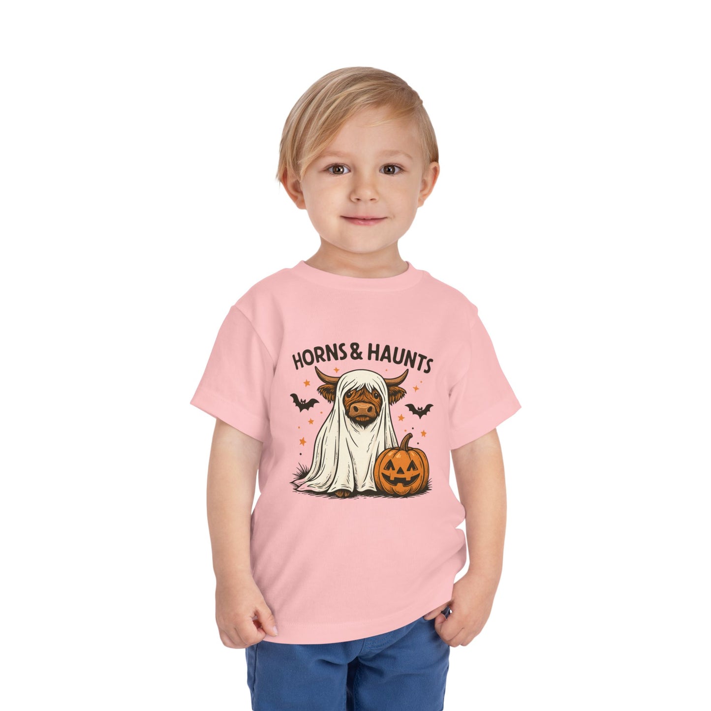 Horns & Haunts Highland Cow Toddler Halloween Tee