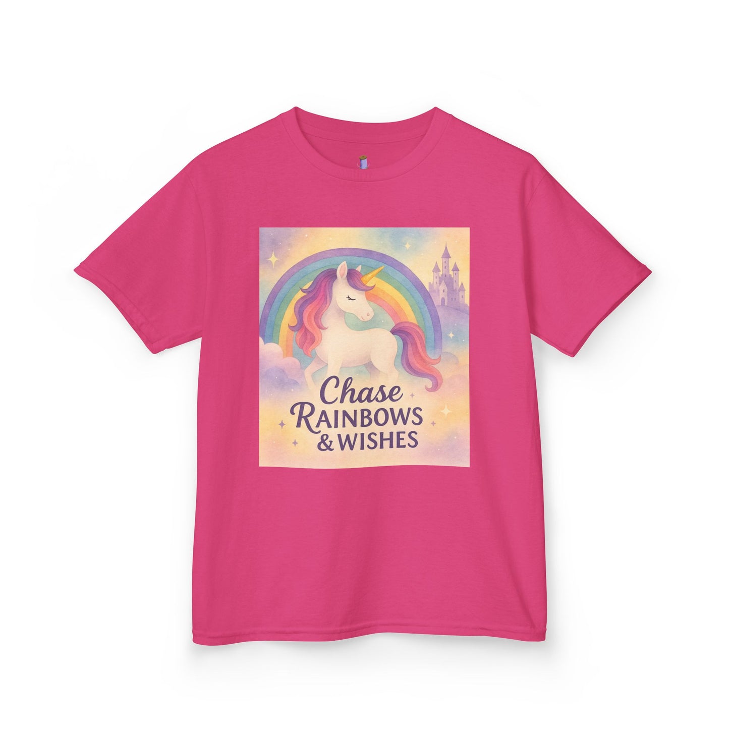 Chase Rainbows & Wishes Unicorn Kids Tee, Magical T-Shirt, Birthday Gift for Kids, Unicorn Lover Apparel, Playful Cotton Tee