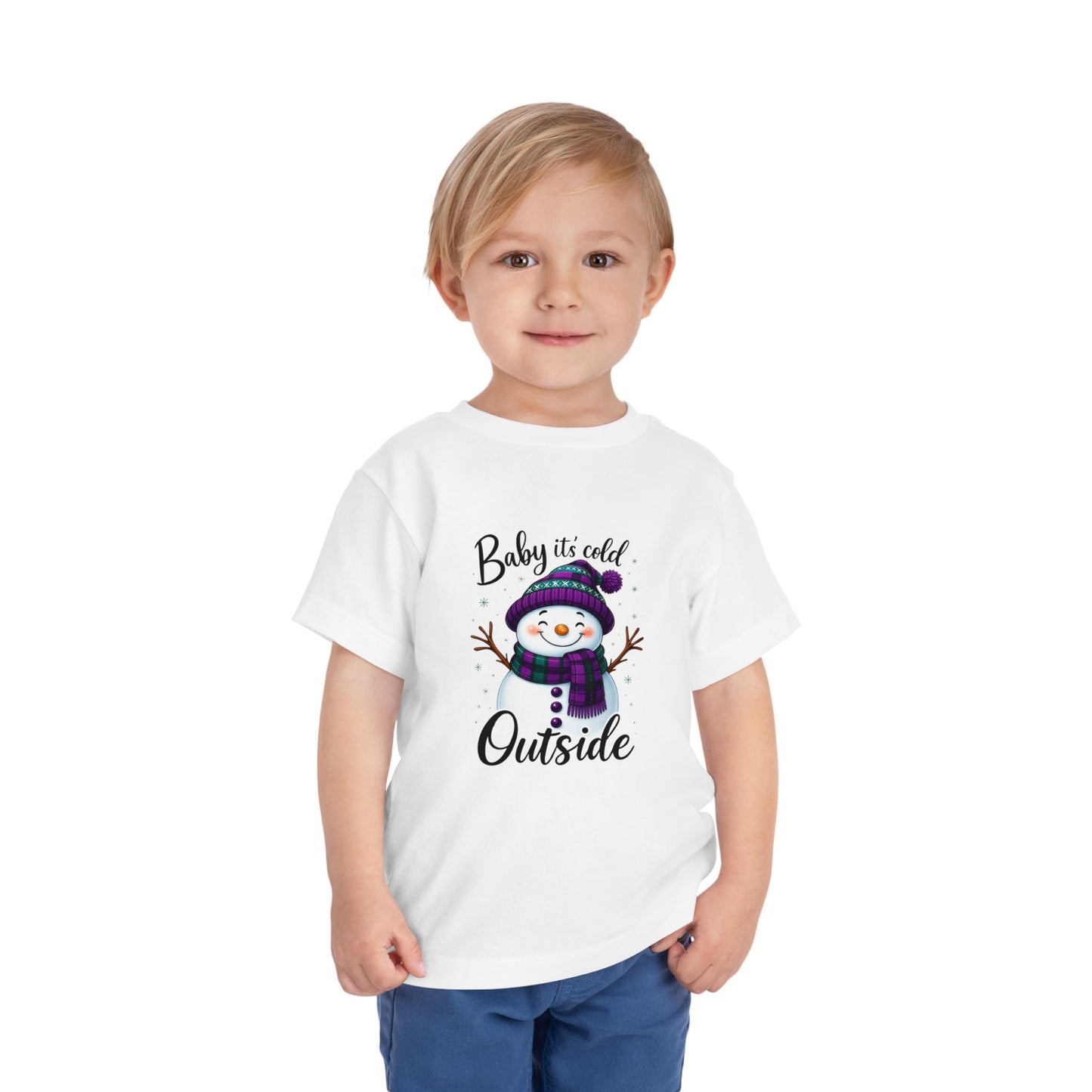 Baby It's Cold Outside Snowman Toddler Christmas Tee