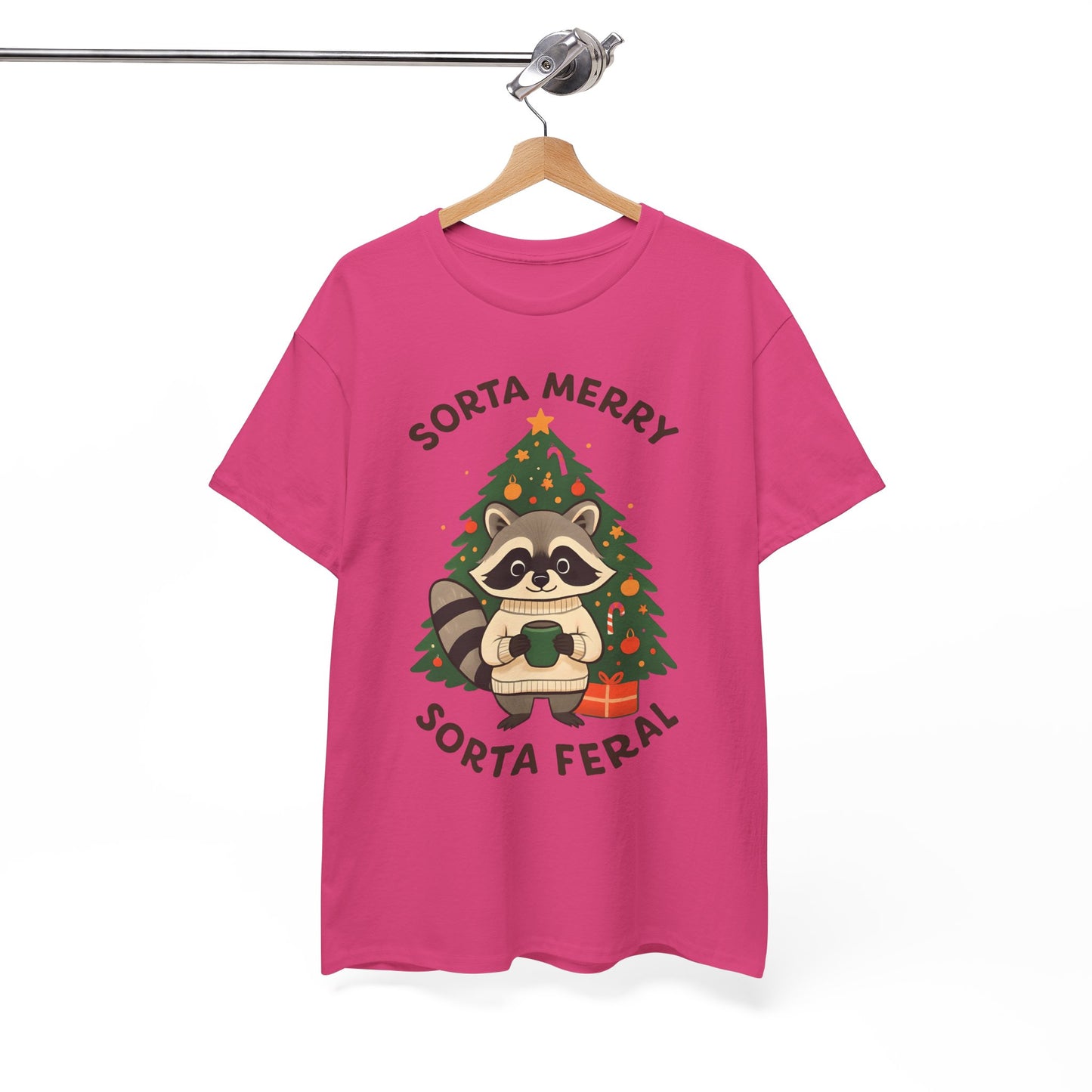 Sorta Merry Sorta Feral Raccoon Christmas Tee