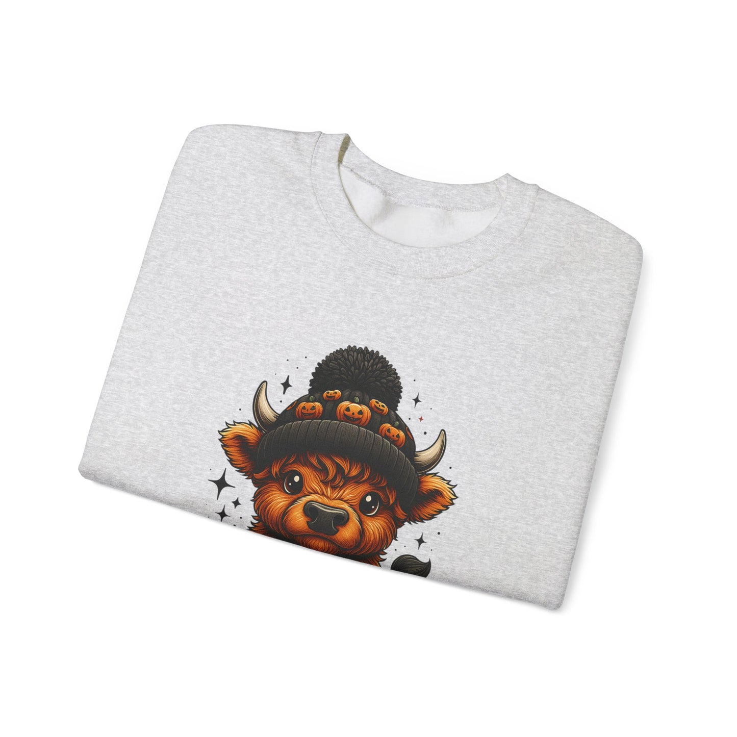 Halloween Cow Calf in Pumpkin Crewneck Sweatshirt