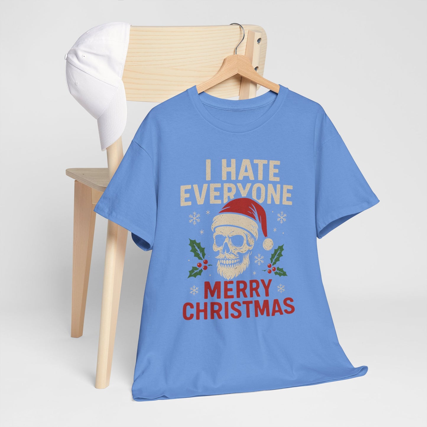 I Hate Everyone Merry Christmas Skull Tee