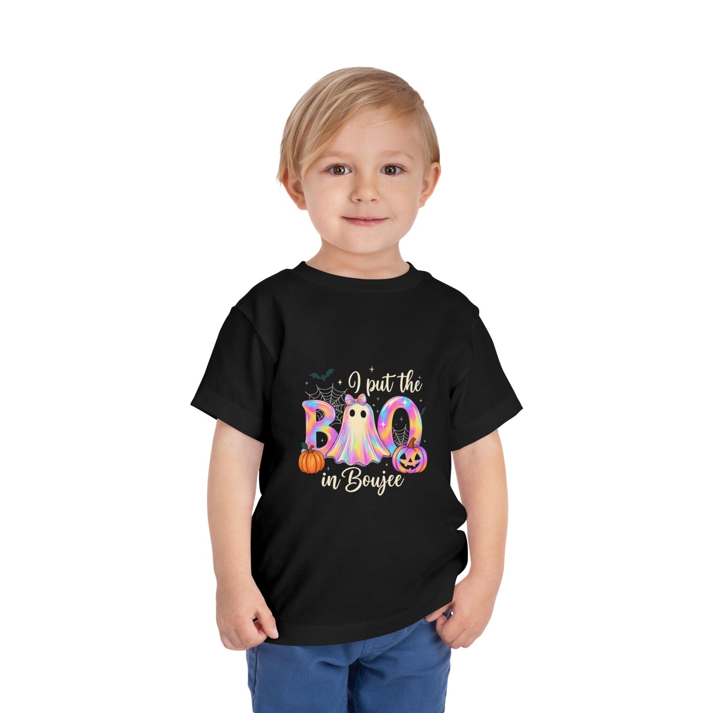 Boo-jee Halloween Toddler Tee - Pastel Rainbow