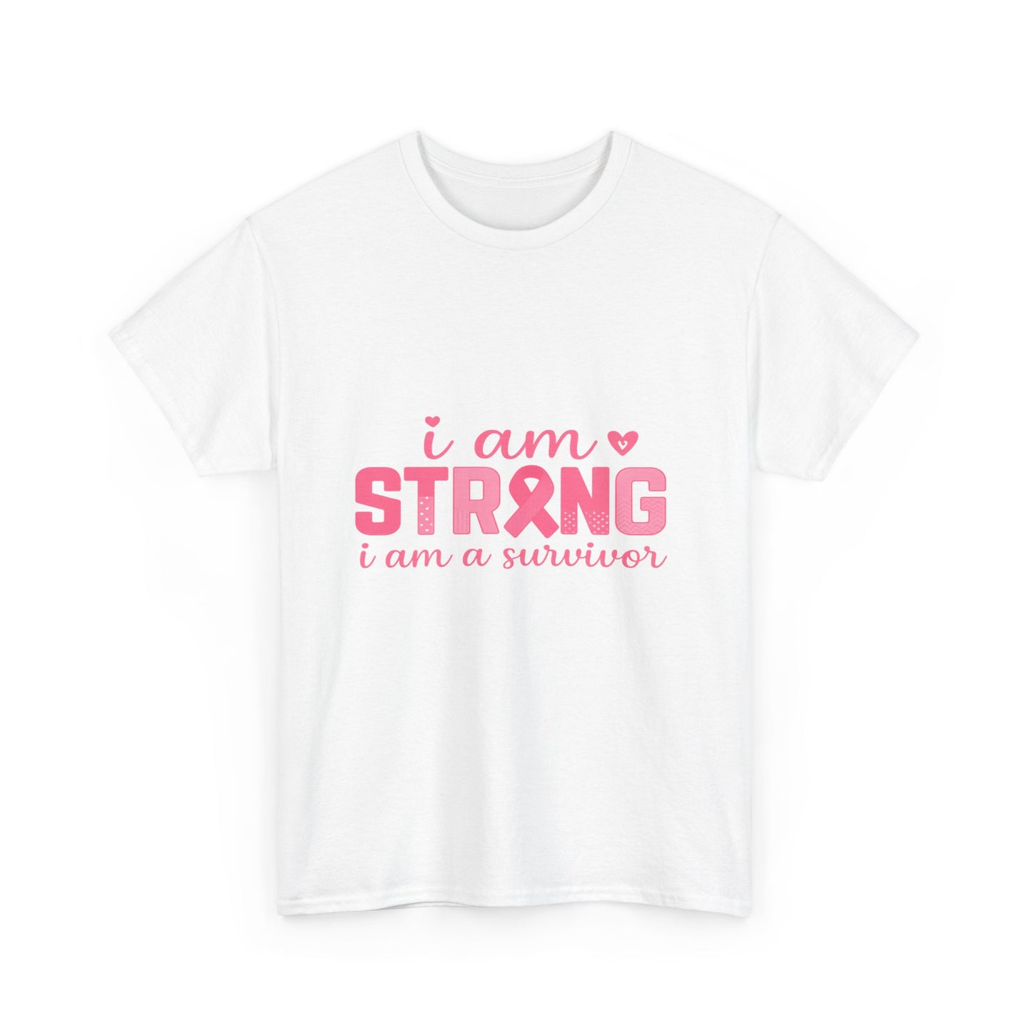 I AM STRONG - Pink Ribbon Breast Cancer Awareness Tee