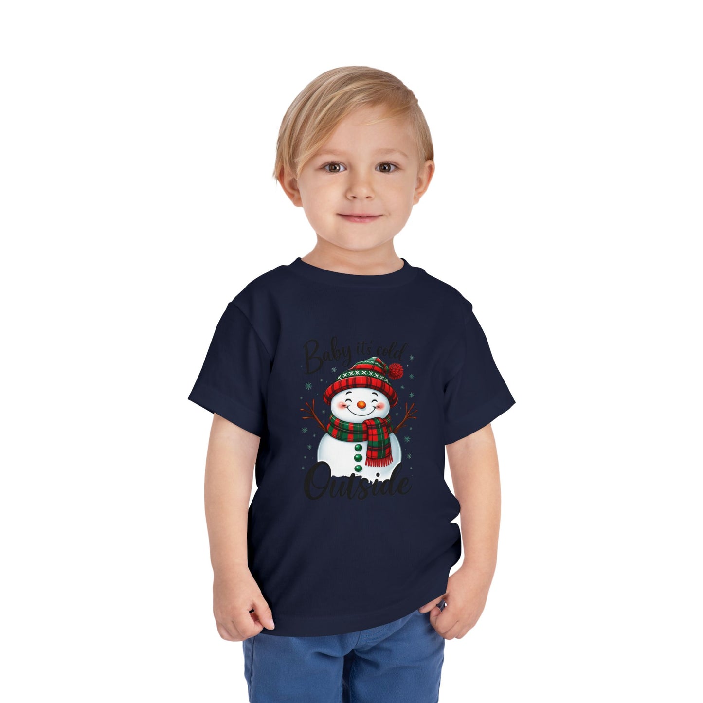 Baby It's Cold Outside Snowman Toddler Christmas Tee