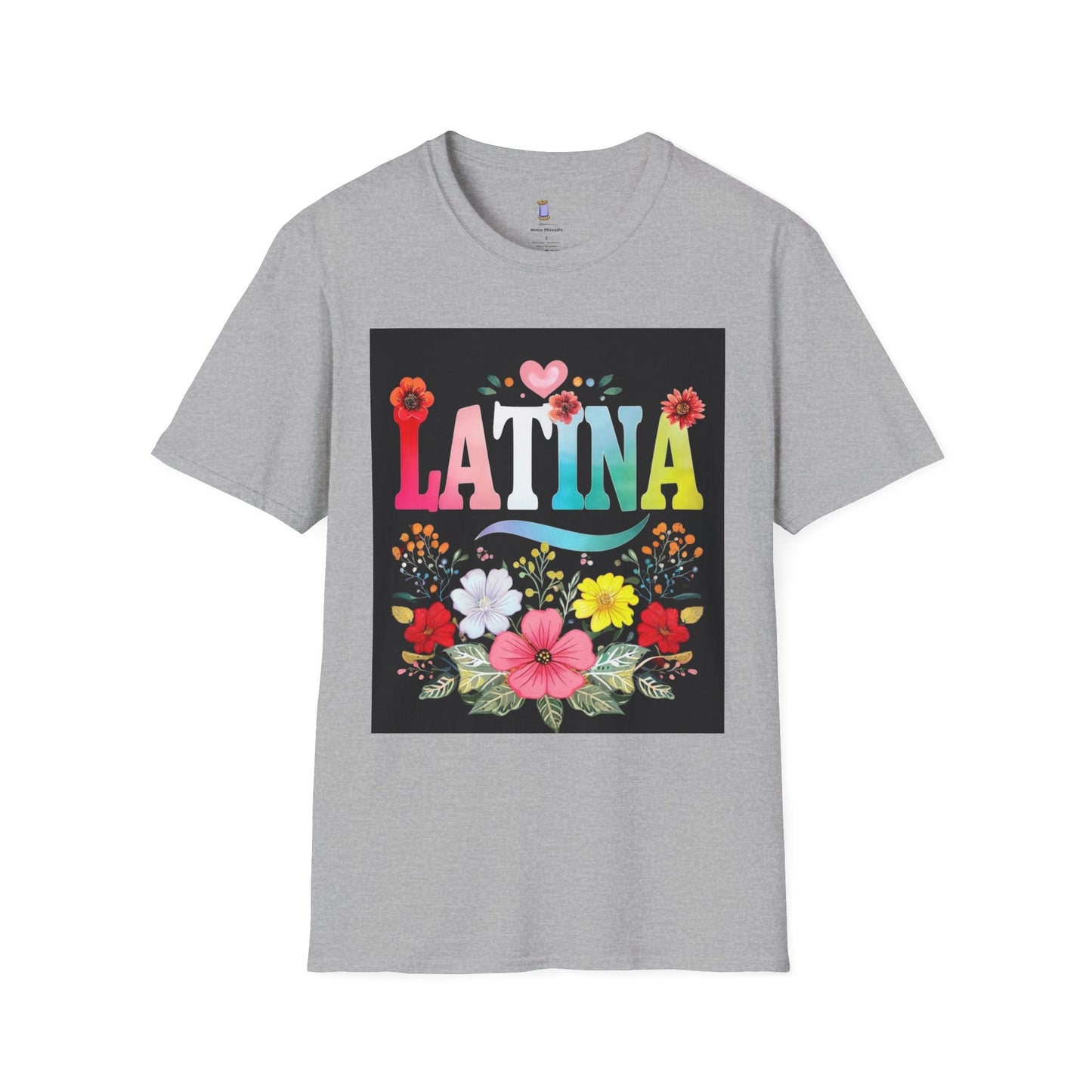 Colorful Latina Floral Tee - Celebrating Culture, Unisex Softstyle T-Shirt, Gift for Latina Pride, Floral Design, Everyday Wear