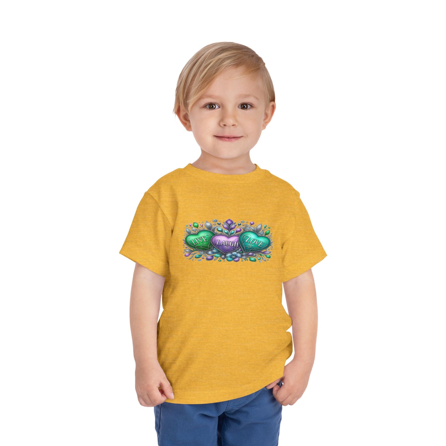 Toddler Tee Live Laugh Love Floral Design