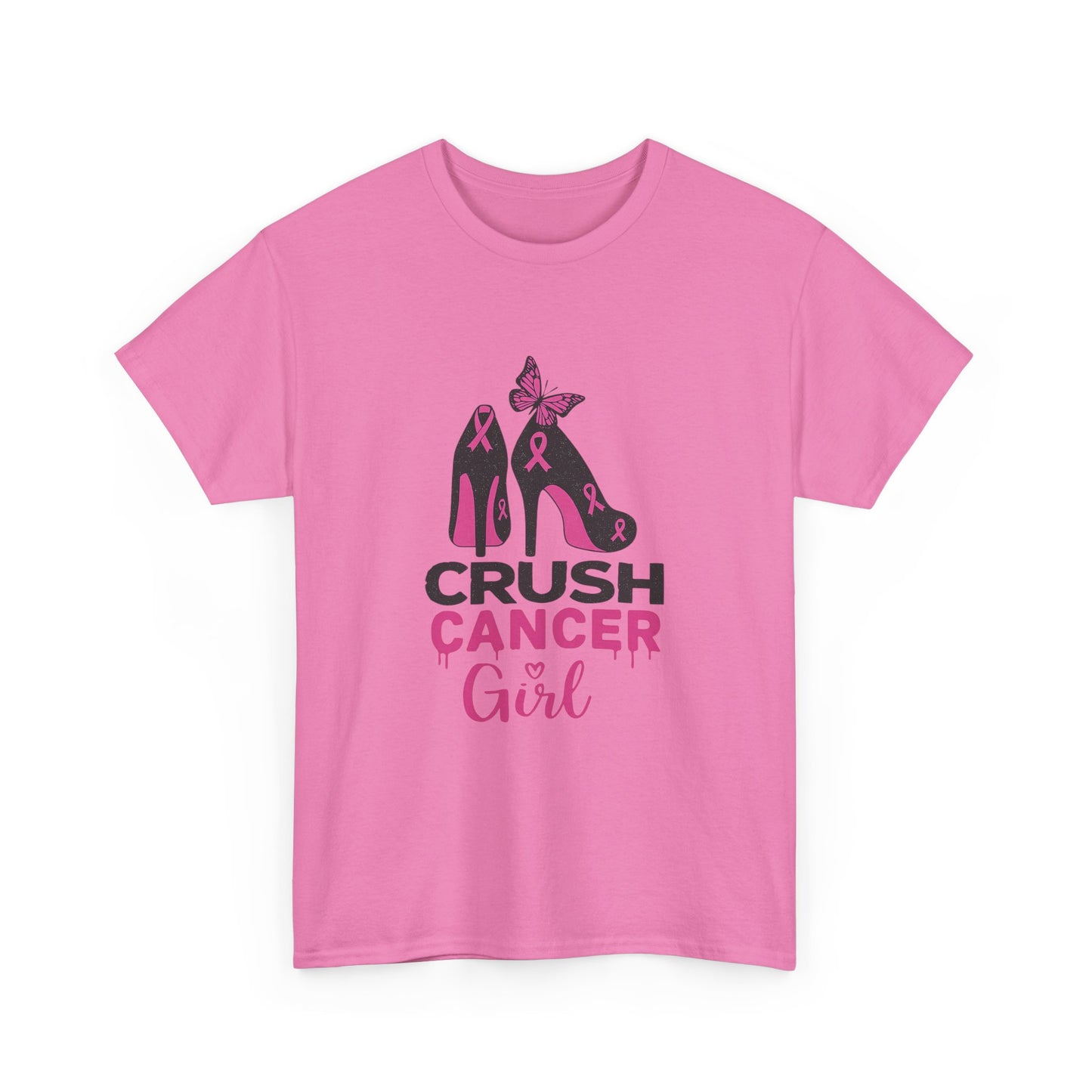 Crush Cancer Girl Tee: High Heels, Pink Ribbon, Hope