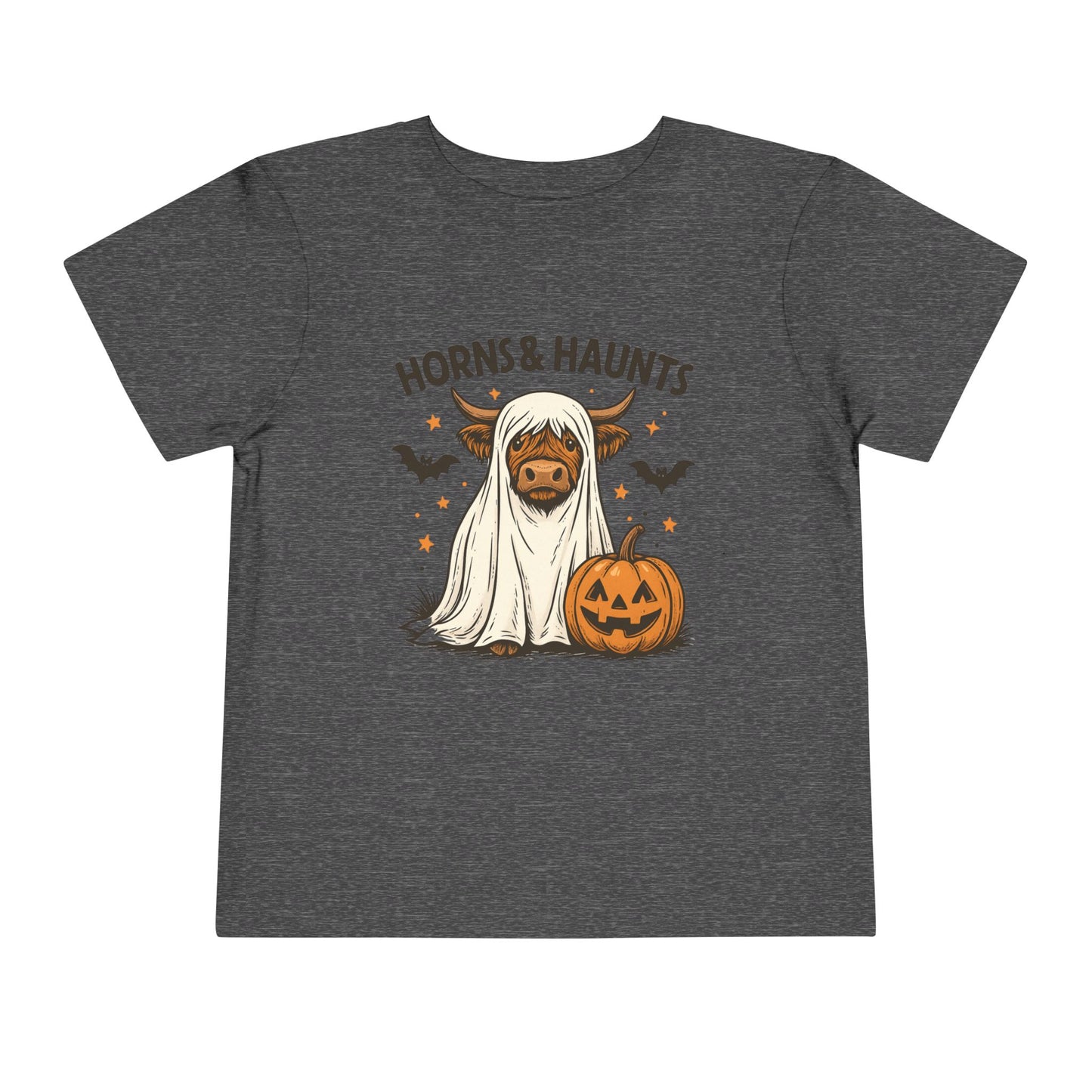 Horns & Haunts Highland Cow Toddler Halloween Tee