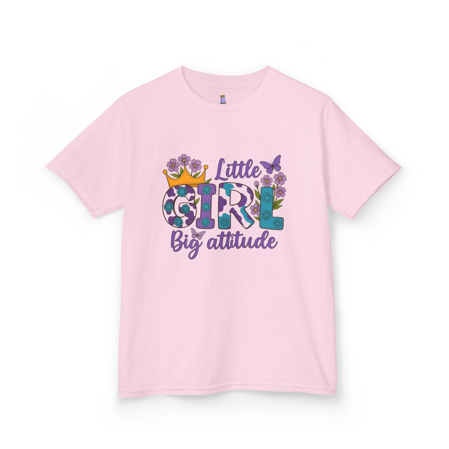 Whimsical Kids Tee for Big Attitude, Fun T-Shirt for Girls, Playful Cotton Shirt, Gift for Birthdays or Celebrations