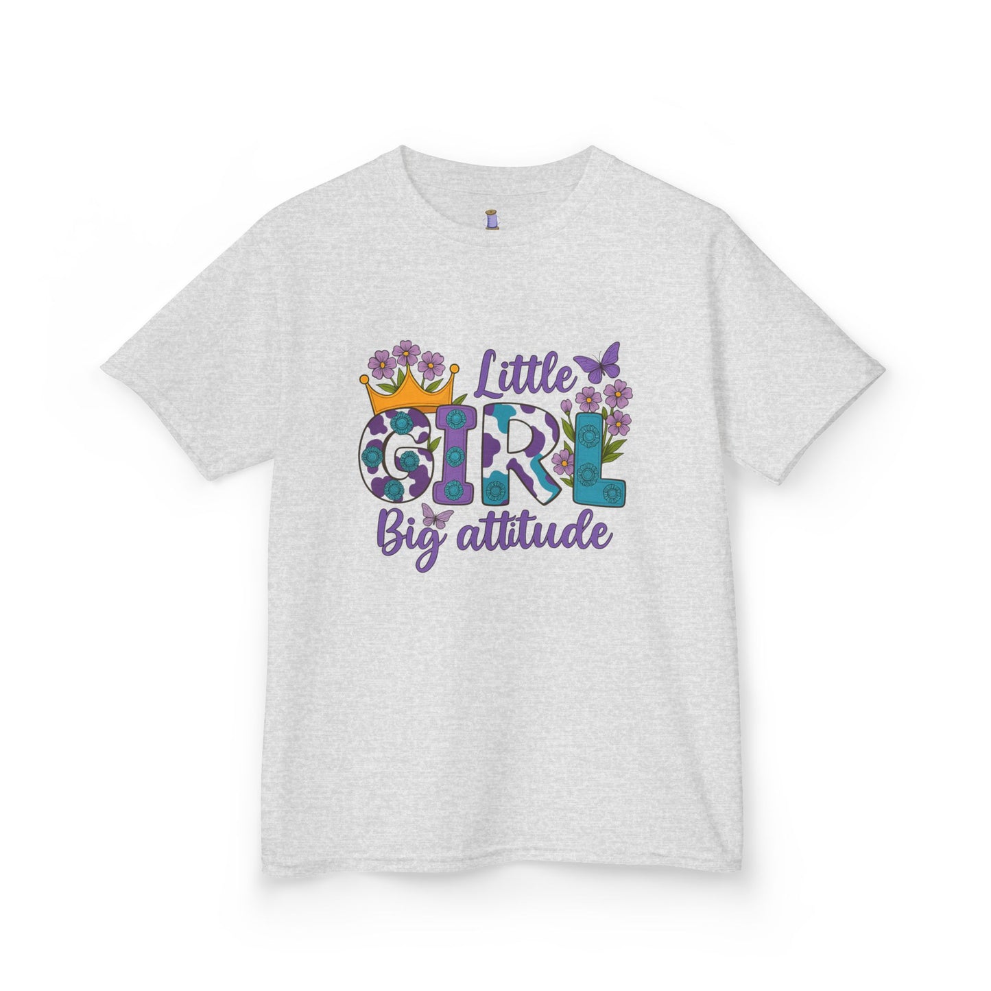 Whimsical Kids Tee for Big Attitude, Fun T-Shirt for Girls, Playful Cotton Shirt, Gift for Birthdays or Celebrations