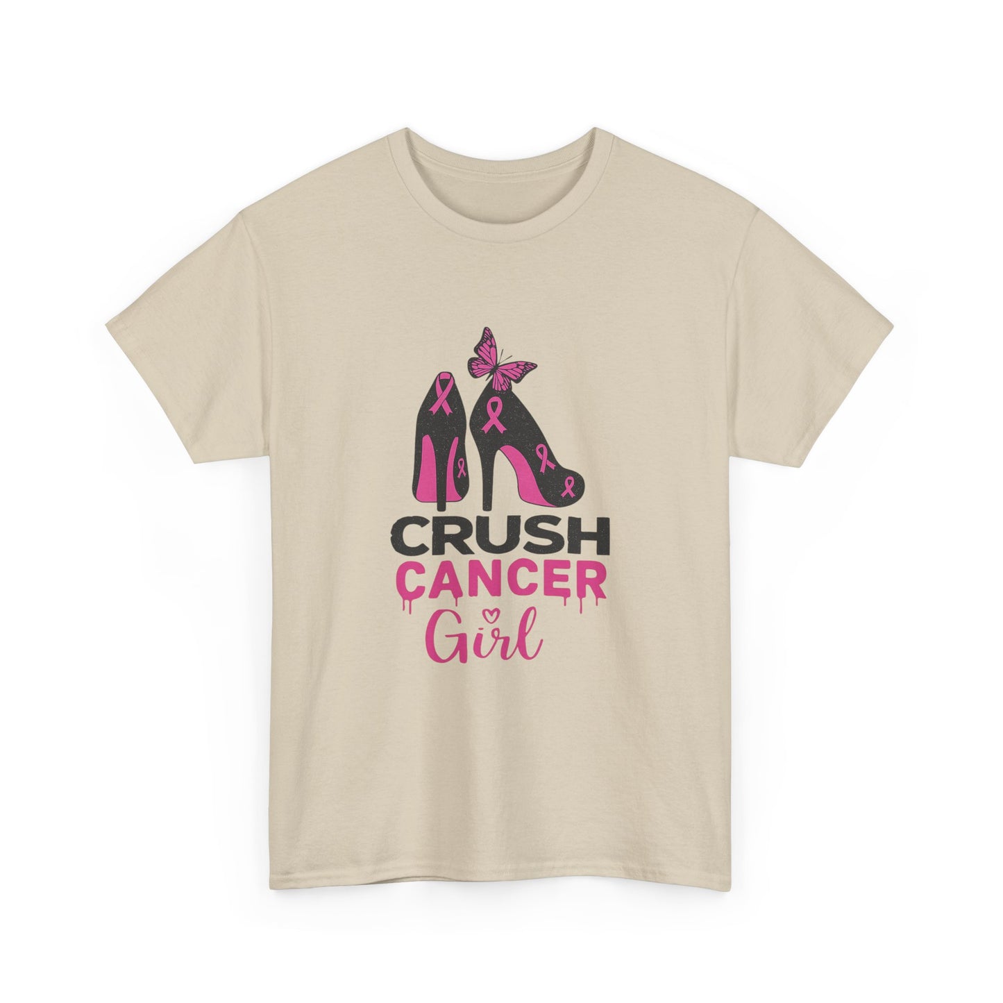 Crush Cancer Girl Tee: High Heels, Pink Ribbon, Hope