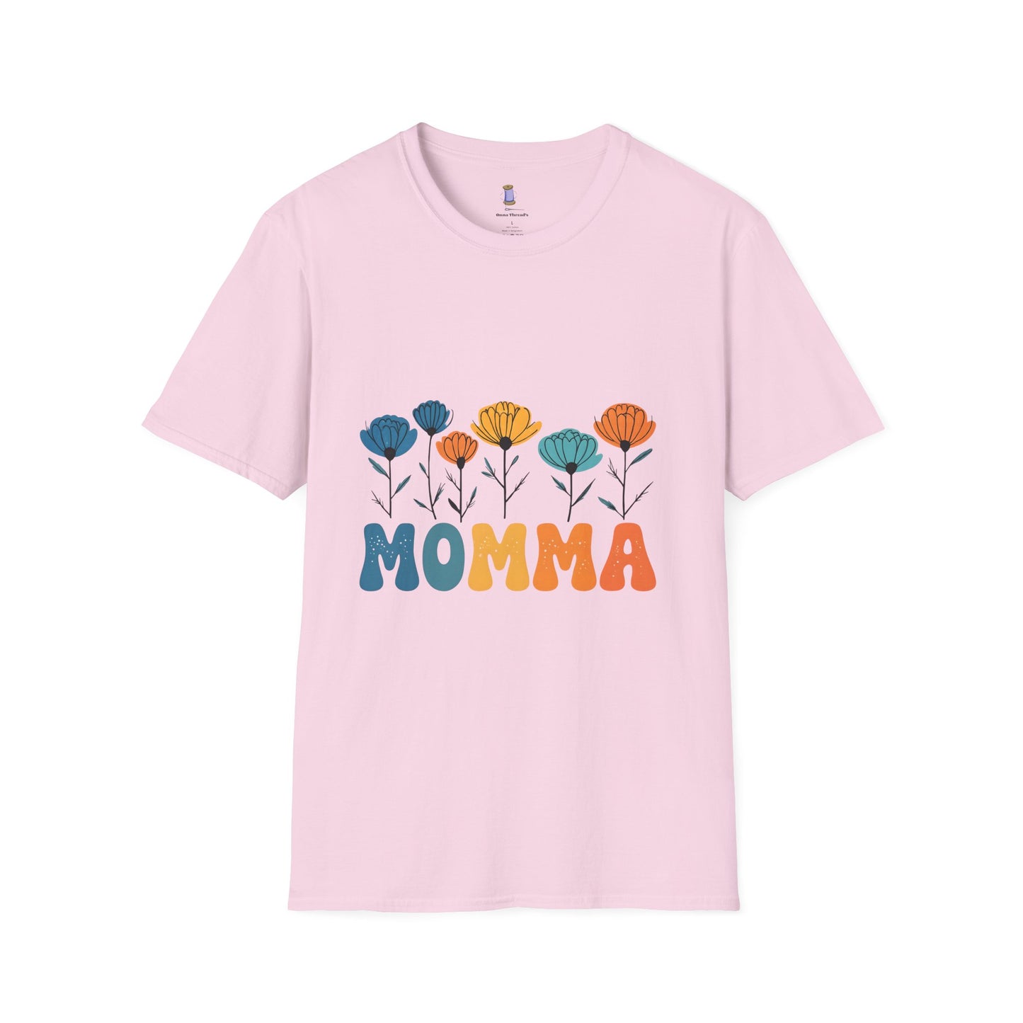 Momma Floral Softstyle T-Shirt | Perfect for Mother's Day, Gifts for Moms, Casual Wear, Spring Fashion, Family Gatherings