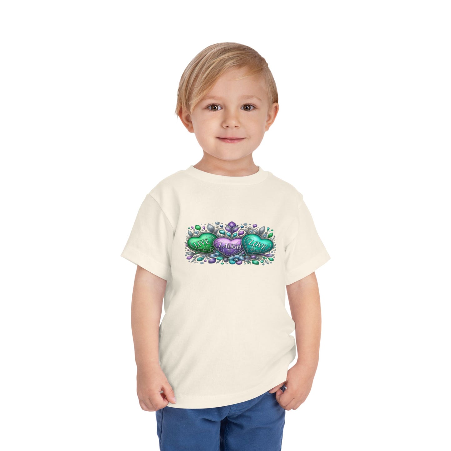 Toddler Tee Live Laugh Love Floral Design