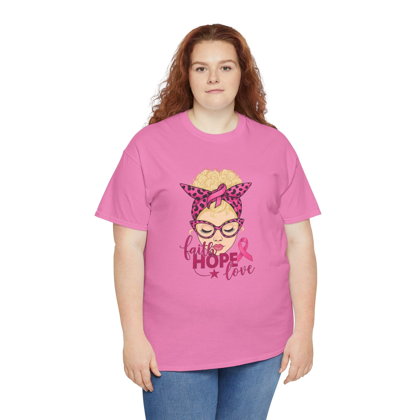 Hope Love Pink Ribbon Tee - Breast Cancer Awareness