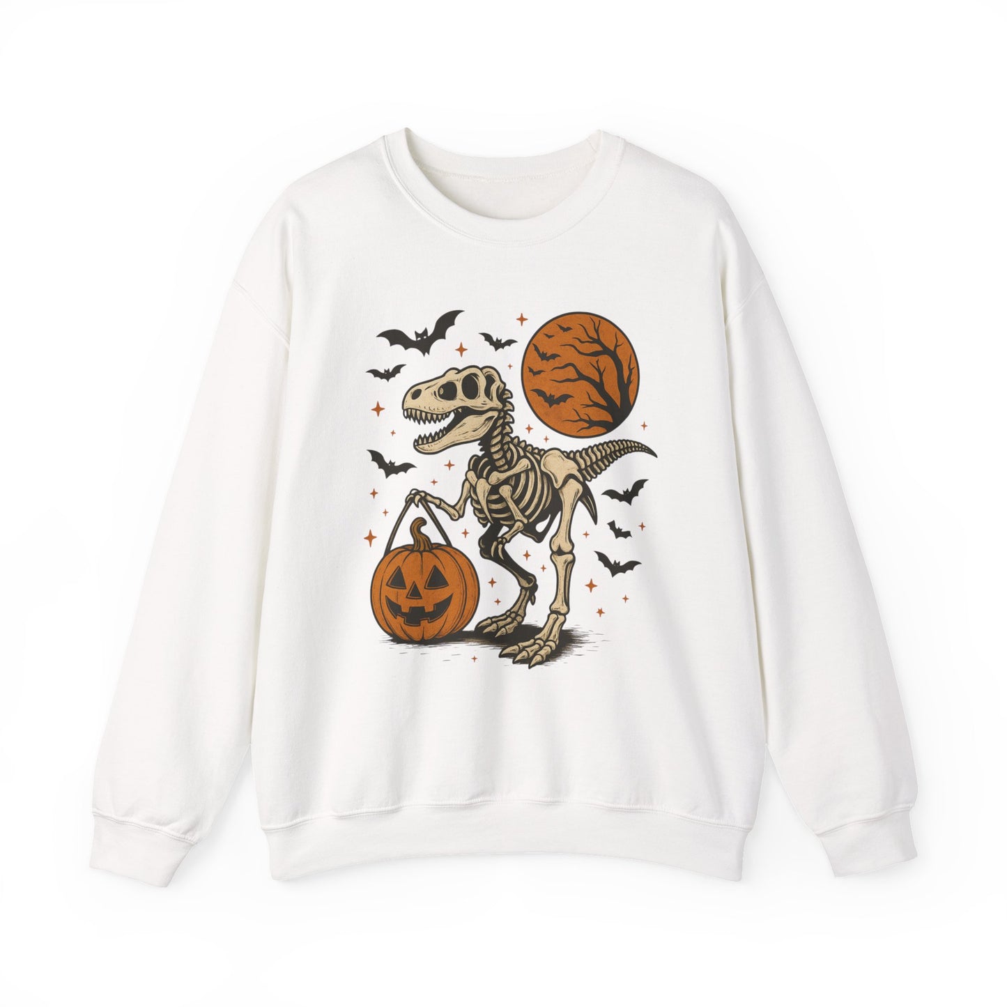 T-Rex Skeleton & Jack-o'-Lantern Halloween Crewneck