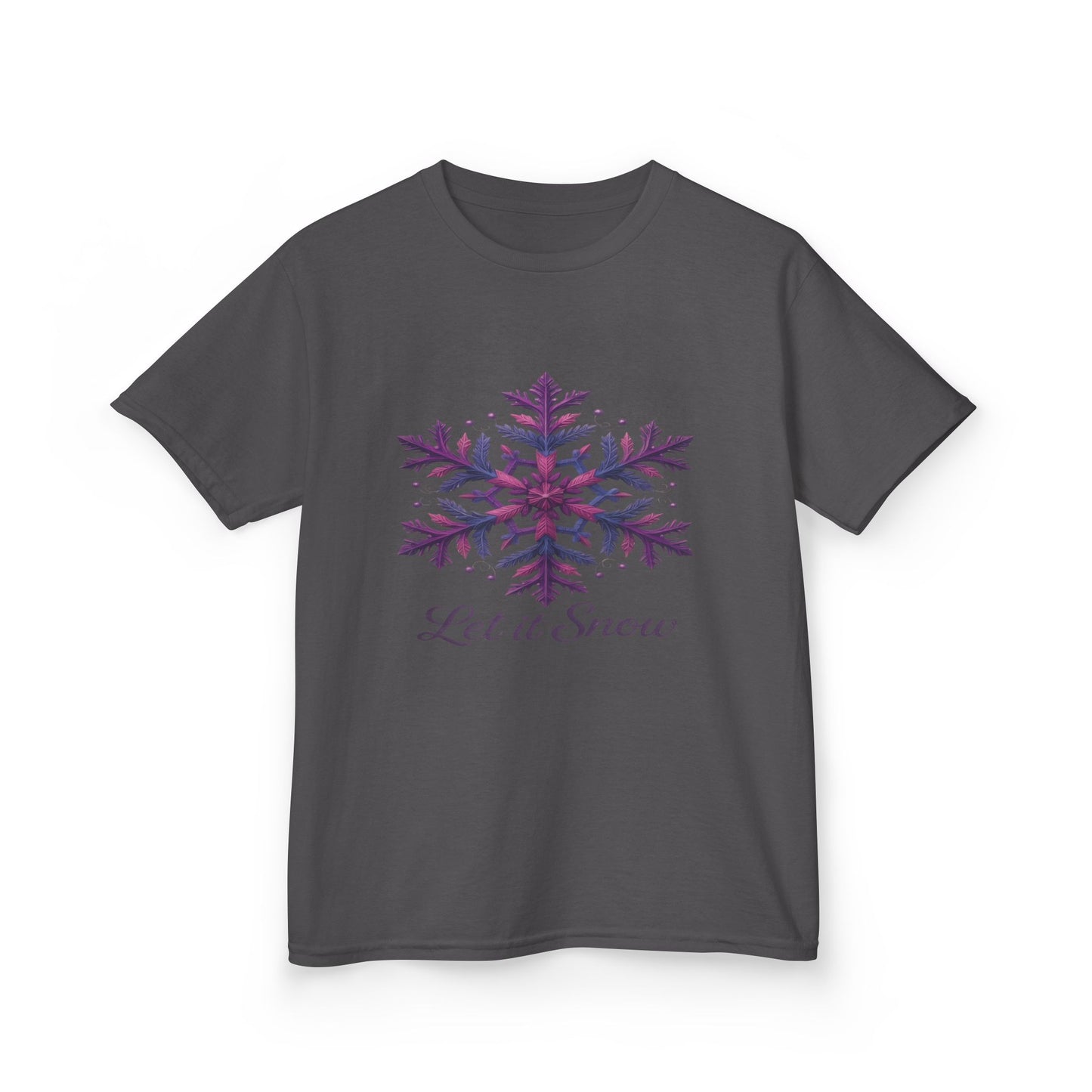Let It Snow Dinosaur Kids Tee - Holiday Christmas Shirt