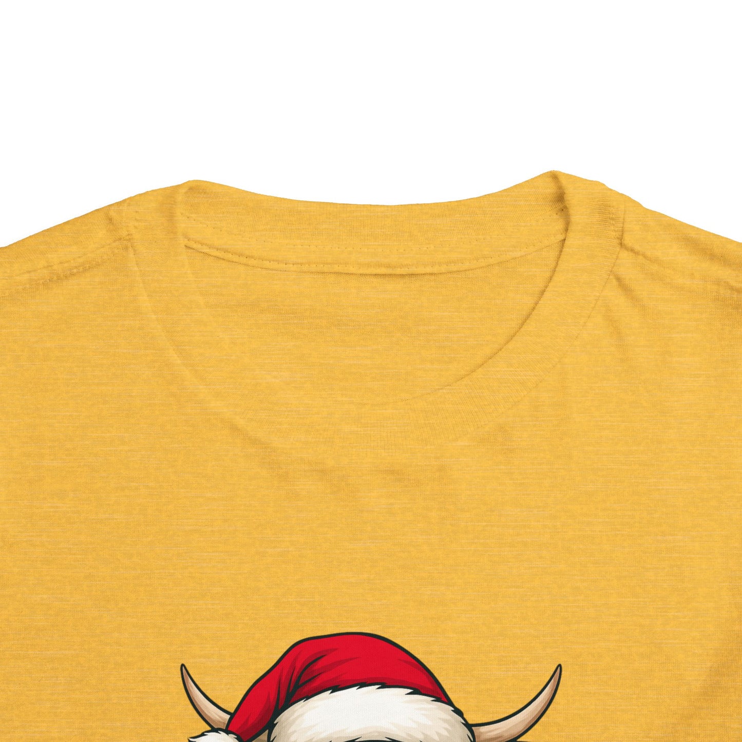 Mooey Christmas Highland Cow Toddler Tee