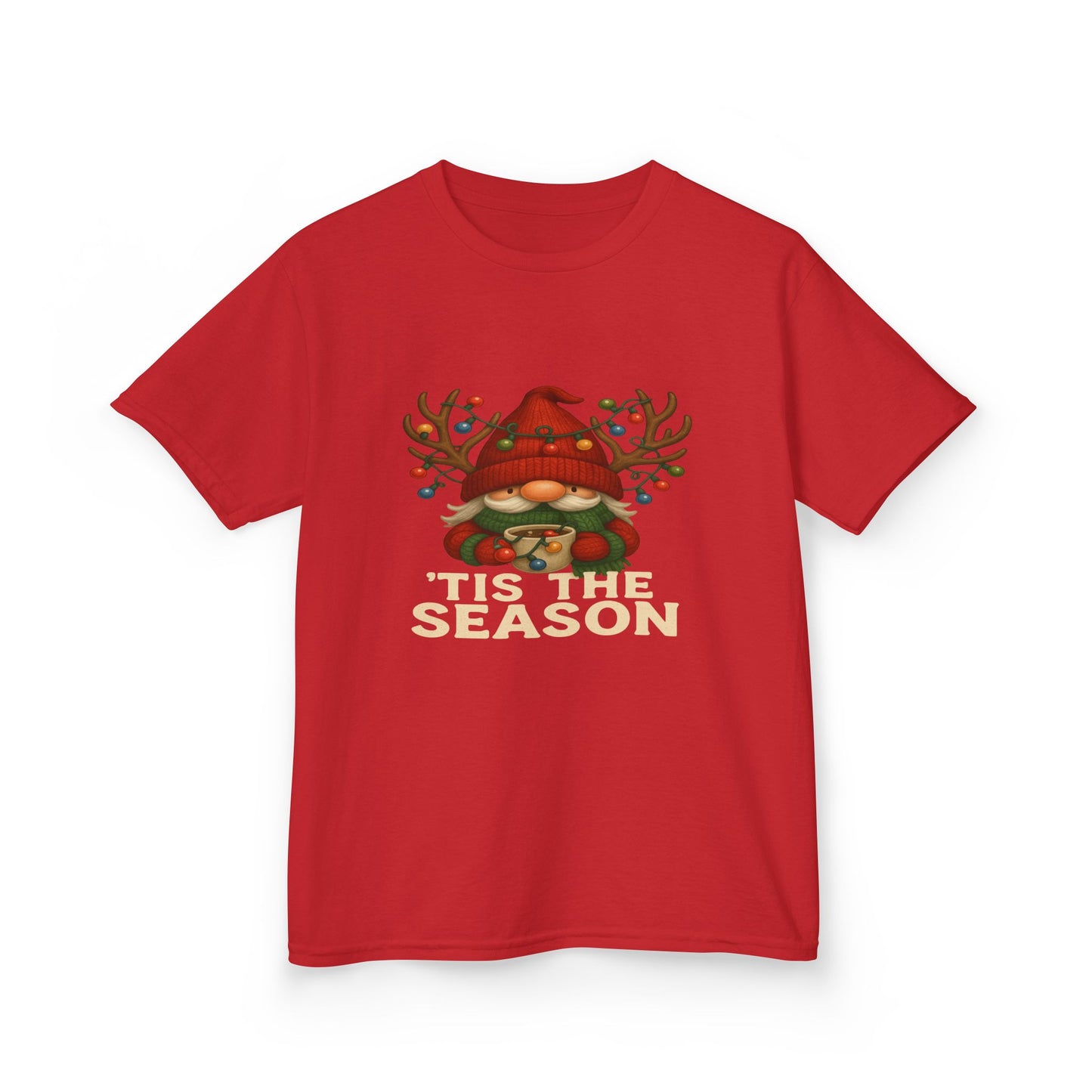 Gnome Dino 'Tis The Season Kids Christmas Tee