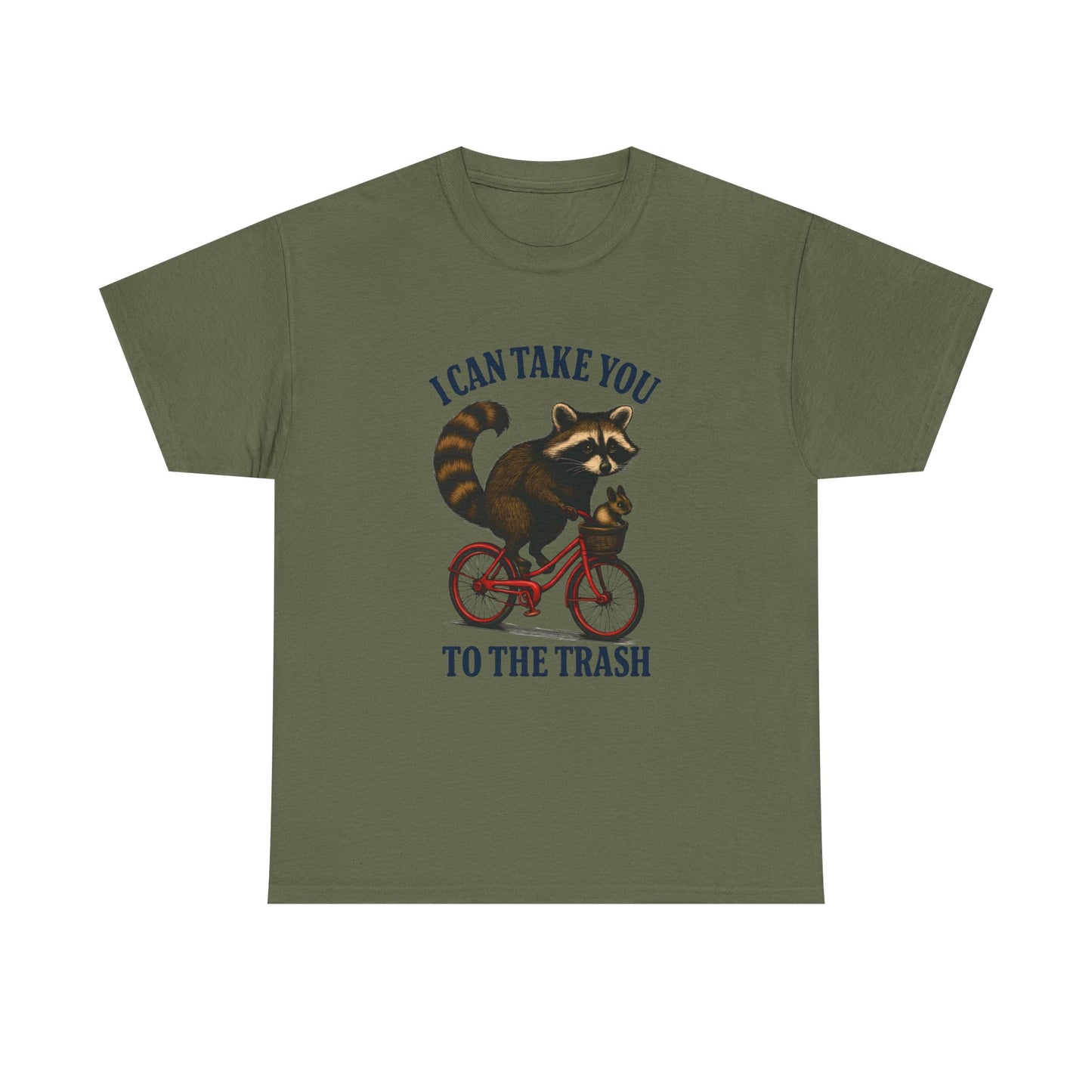 Cotton Tee Vintage Raccoon Bicycle Graphic Shirt