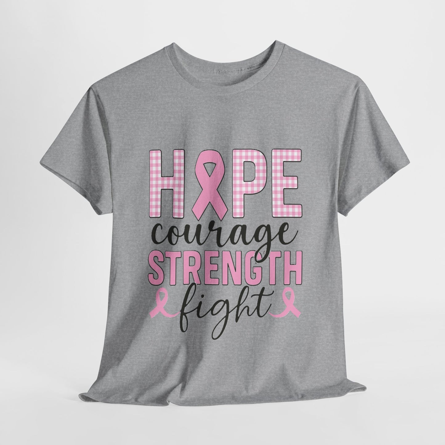 Hope, Courage & Strength Pink Ribbon Awareness Tee