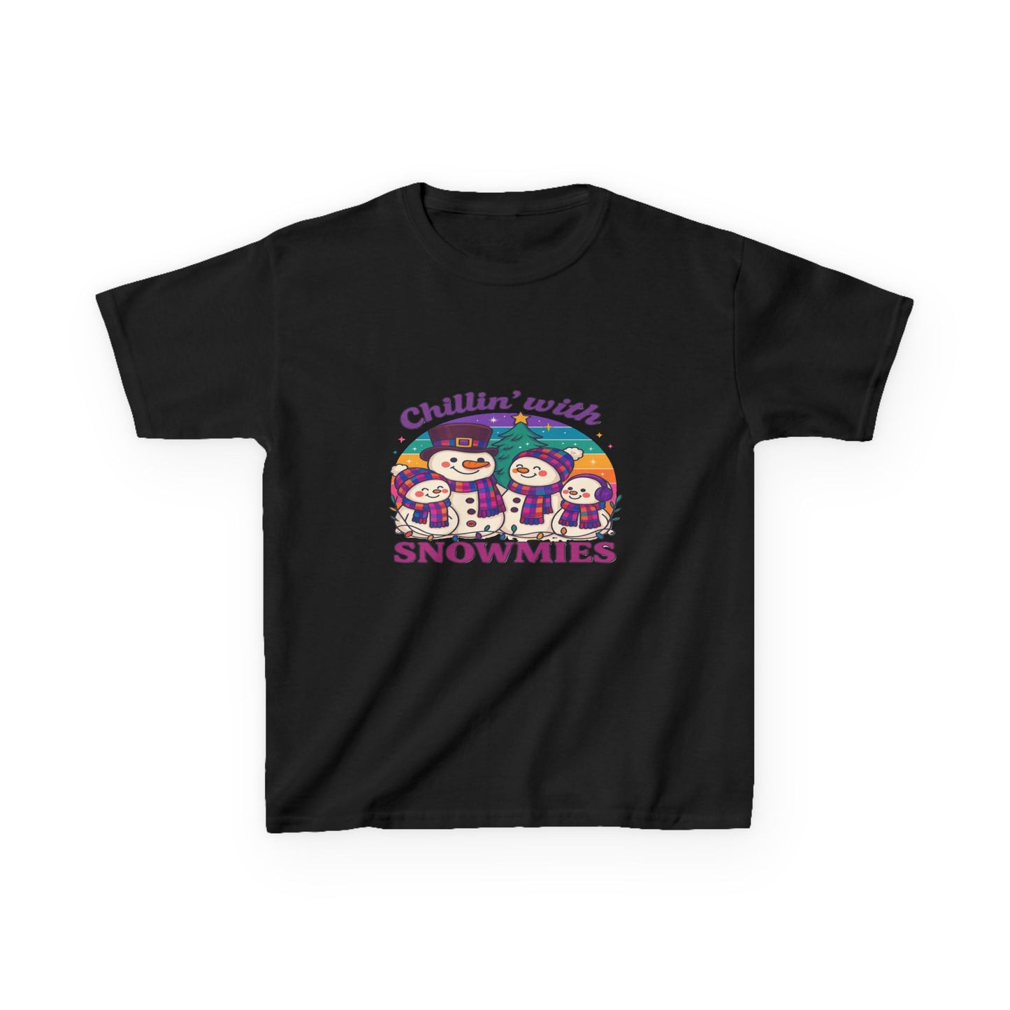 Chillin' with Snowmies - Holiday Dinosaur Kids Tee