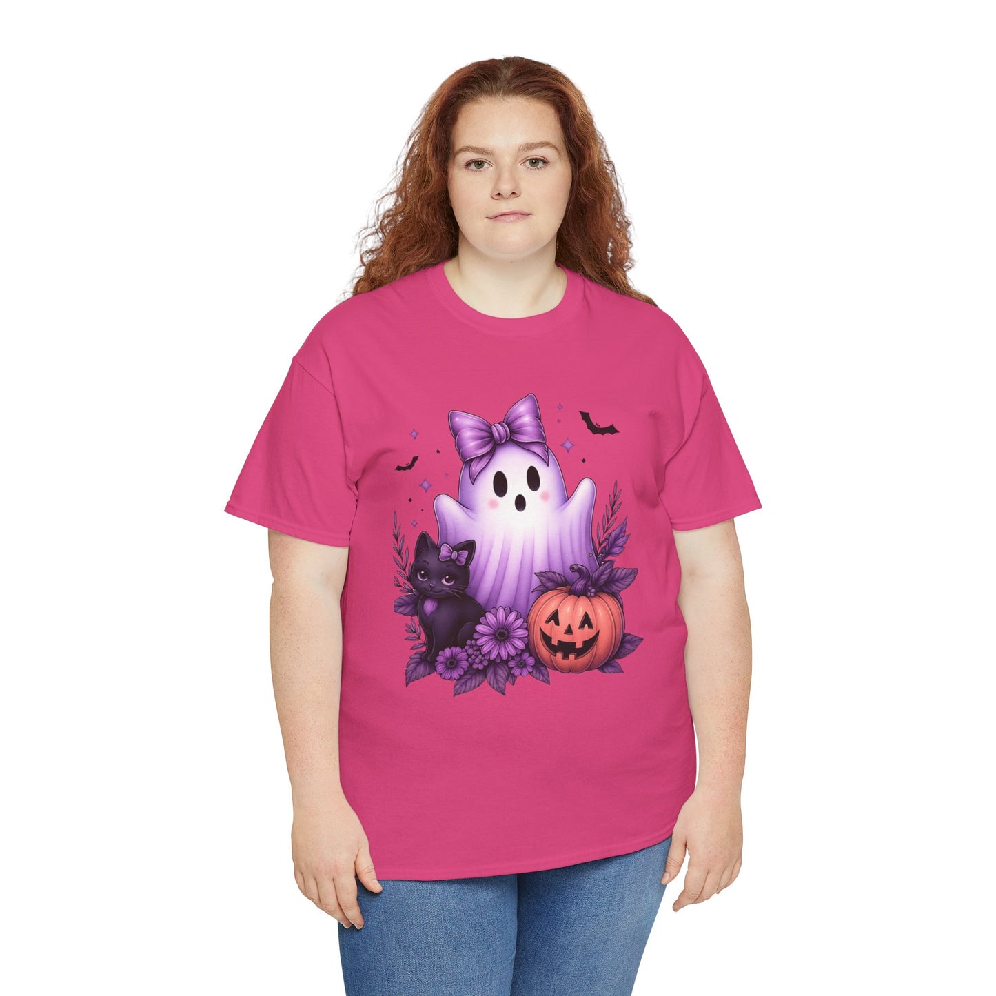 Pastel Halloween Ghost Cat Tee
