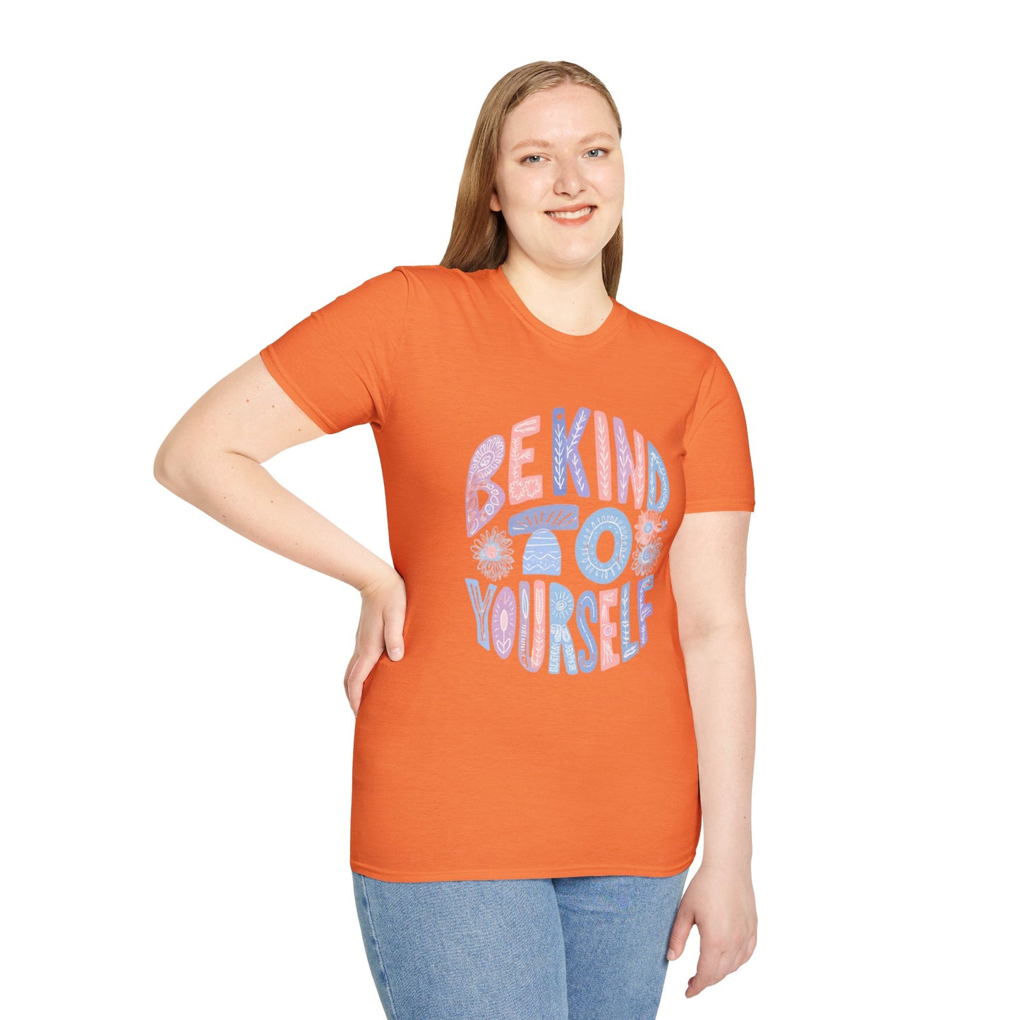 Be Kind to Yourself Unisex Softstyle T-Shirt, Positive Affirmation Tee, Relaxed Fit Shirt, Self Care Gift, Mindfulness Apparel