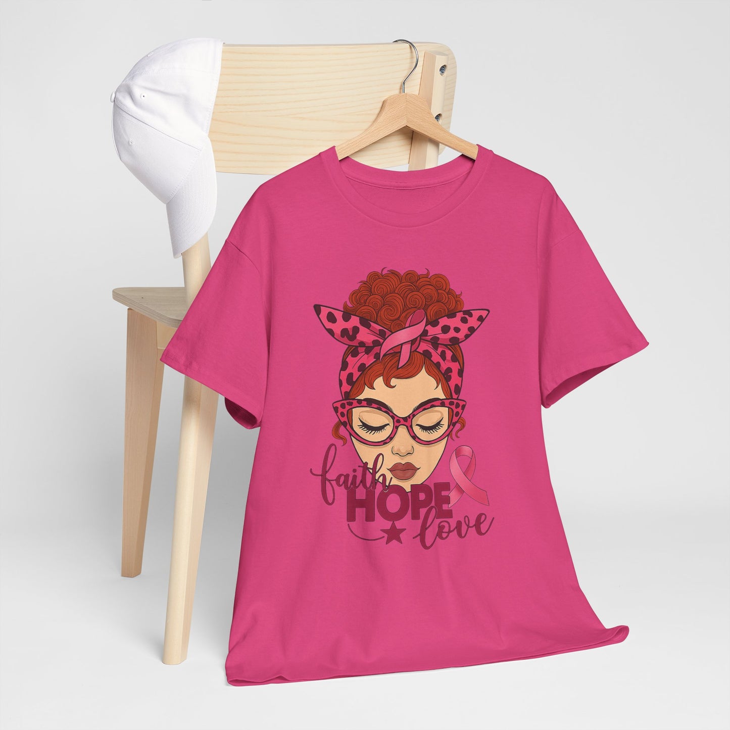 Hope, Faith & Love: Pink Ribbon Awareness Tee